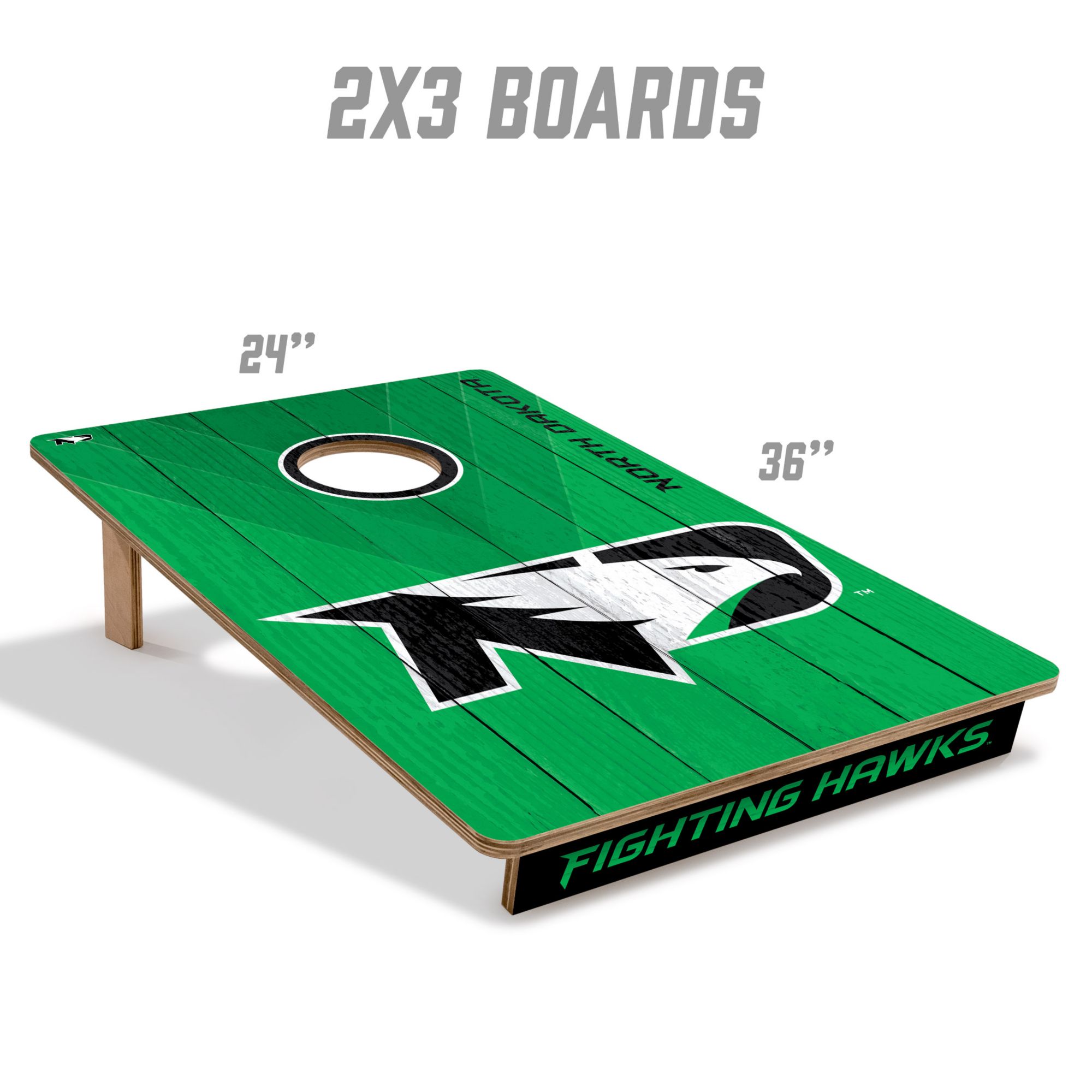 YouTheFan North Dakota Fighting Hawks 2' x 3' Cornhole Boards product image