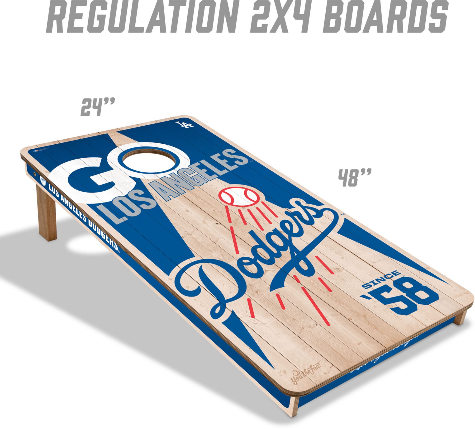 YouTheFan Los Angeles Dodgers 2' x 4' Cornhole Boards product image