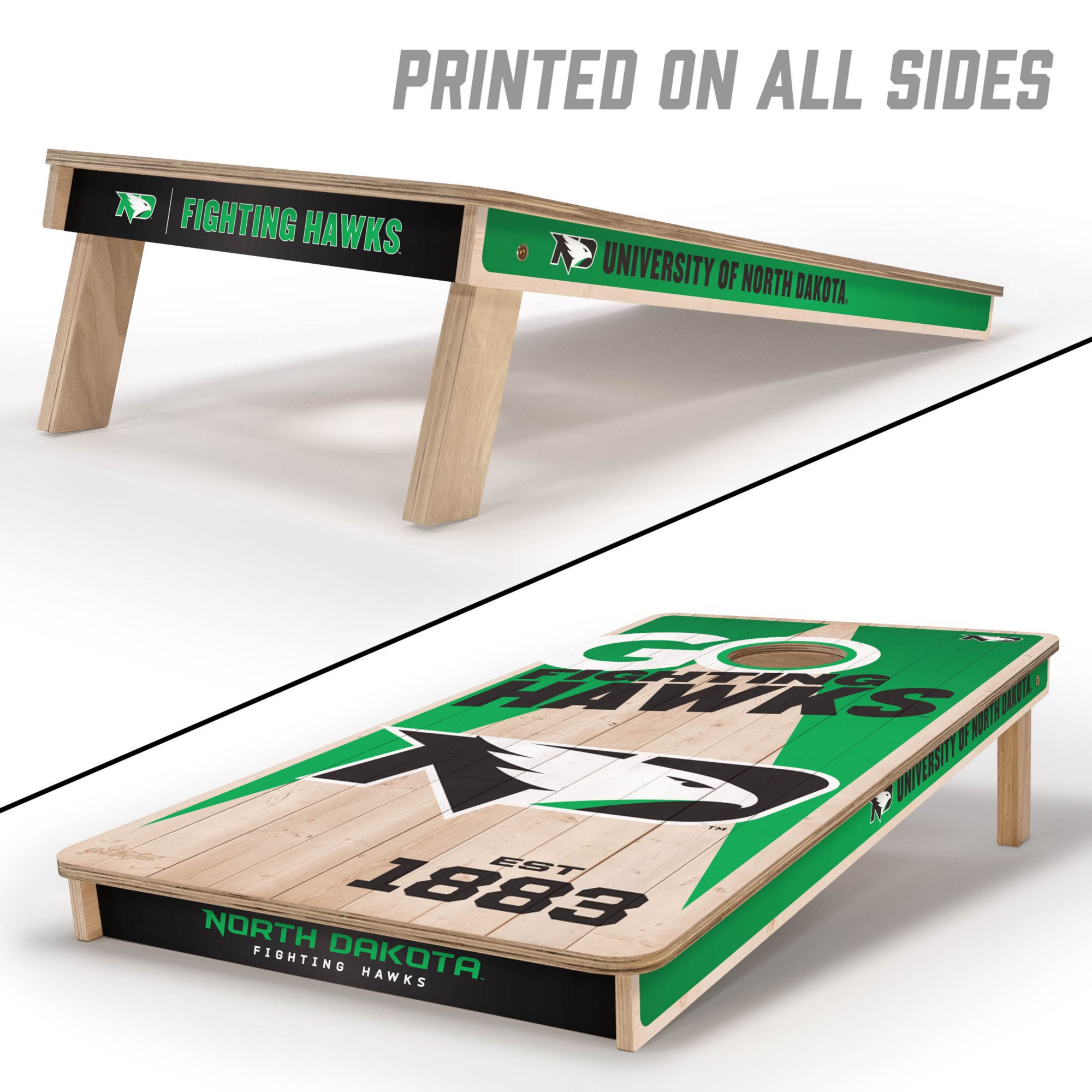 YouTheFan North Dakota Fighting Hawks 2' x 4' Cornhole Boards product image