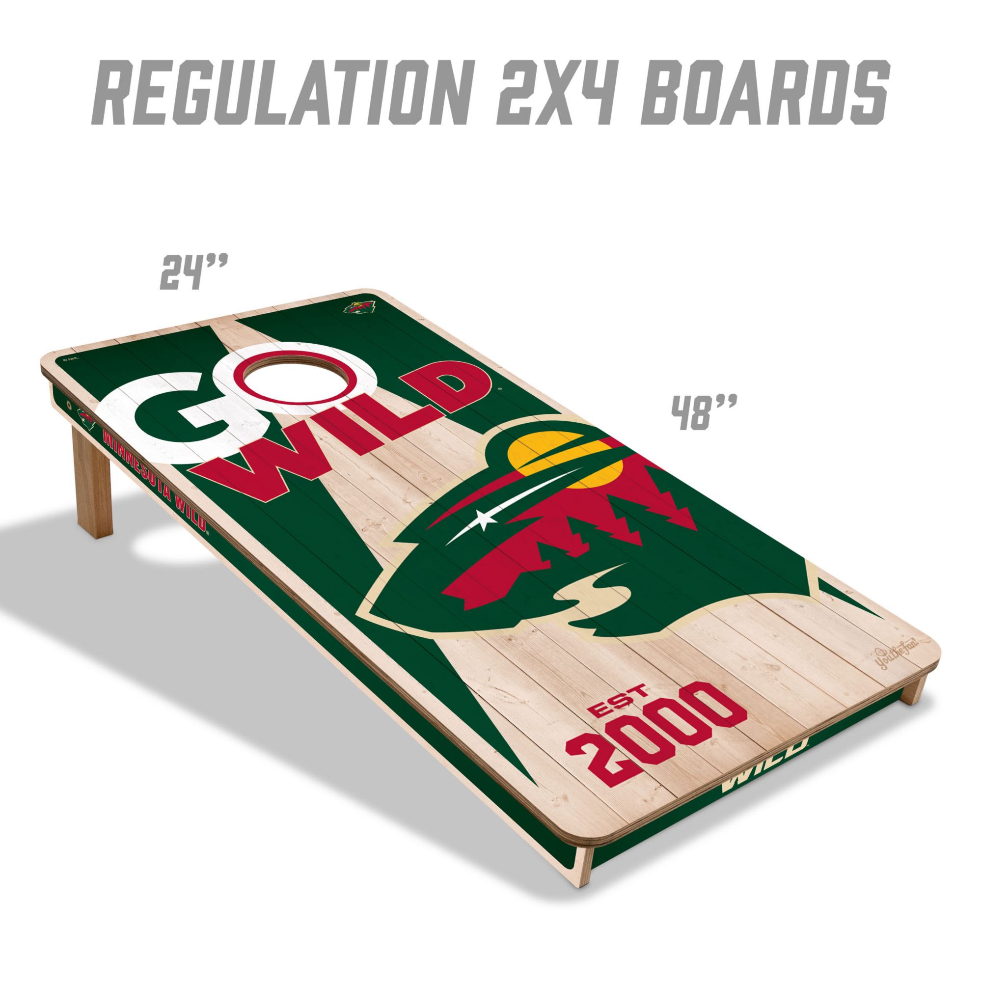 YouTheFan Minnesota Wild 2' x 4' Cornhole Boards product image