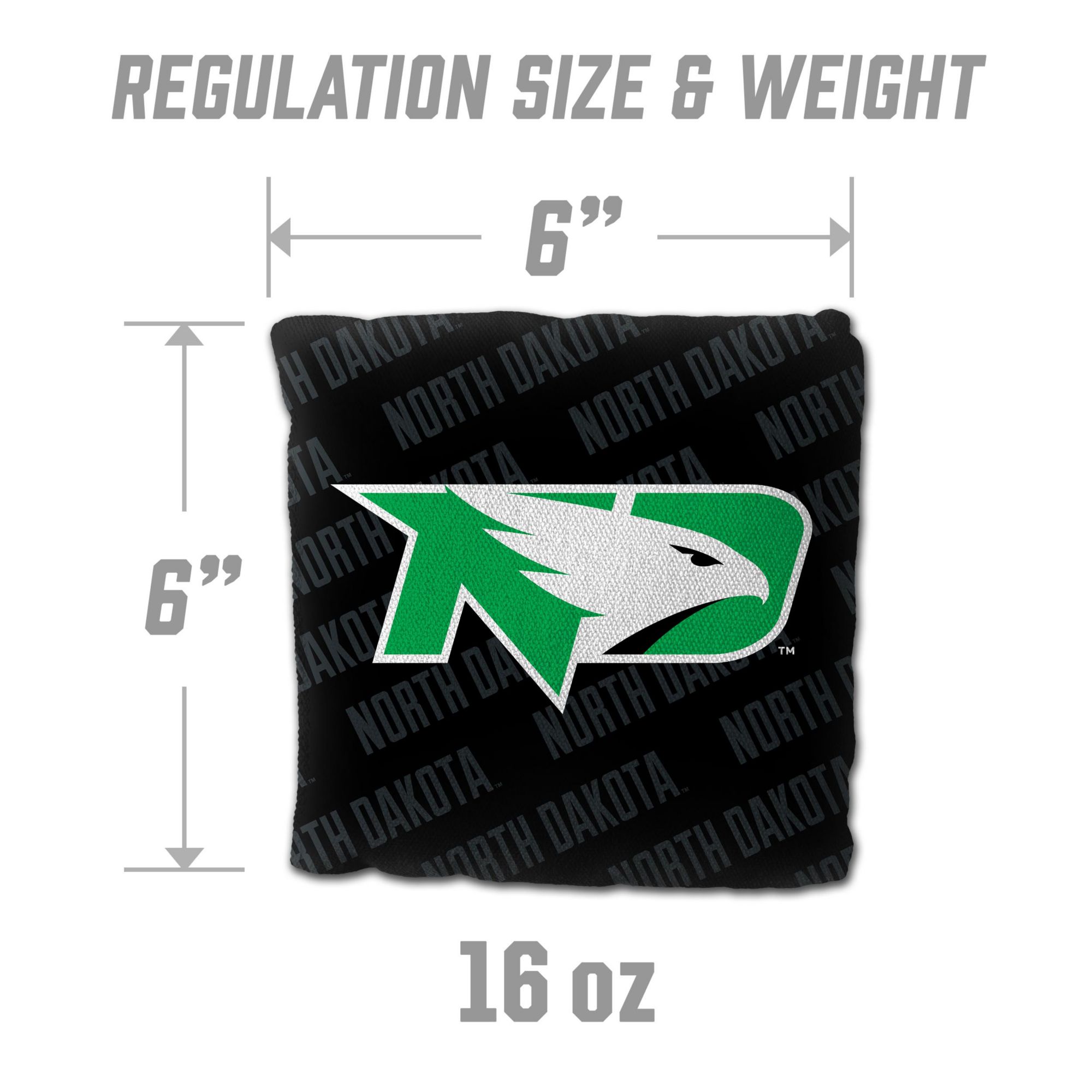 YouTheFan North Dakota Fighting Hawks Black 4-Pack Cornhole Bean Bag Set product image