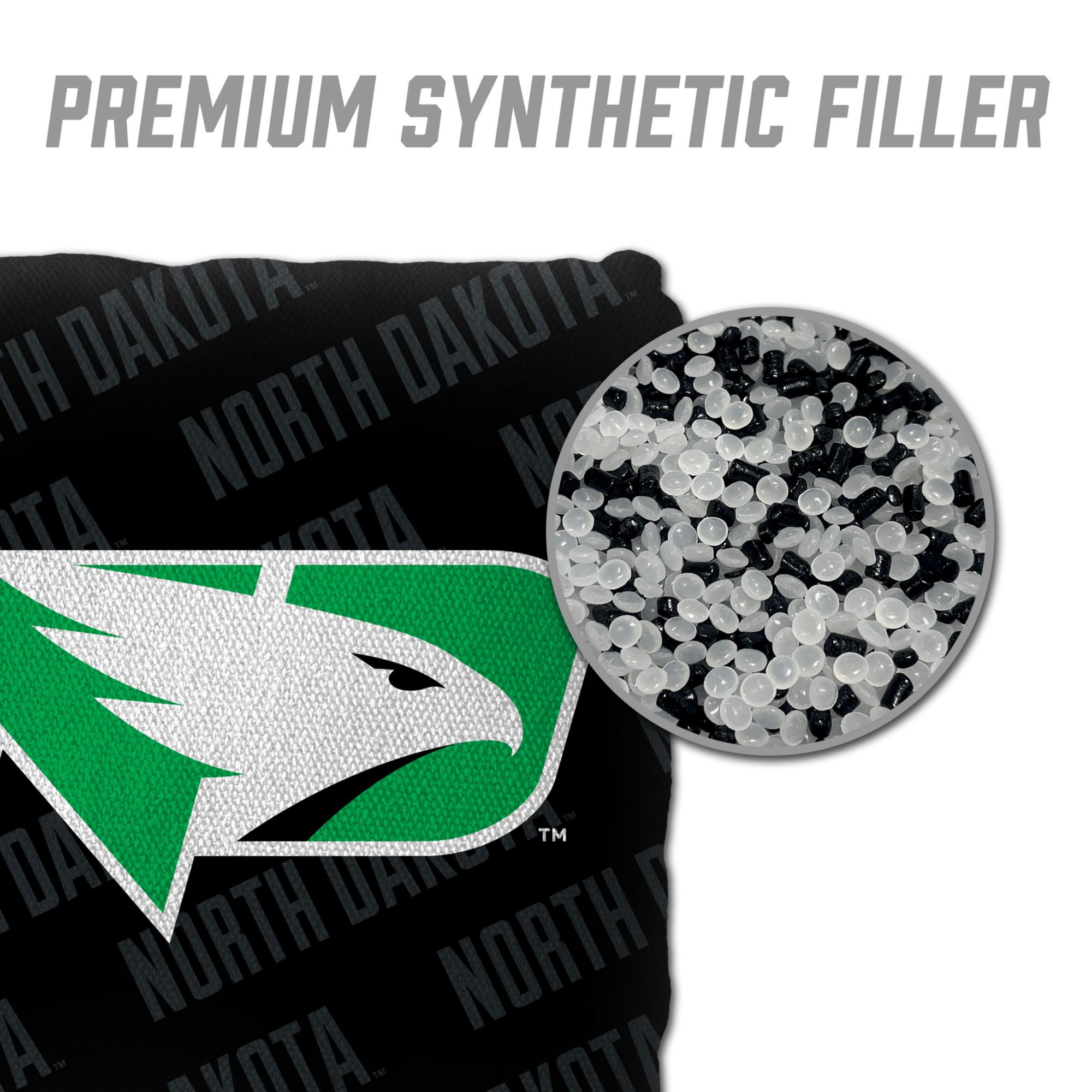 YouTheFan North Dakota Fighting Hawks Black 4-Pack Cornhole Bean Bag Set product image