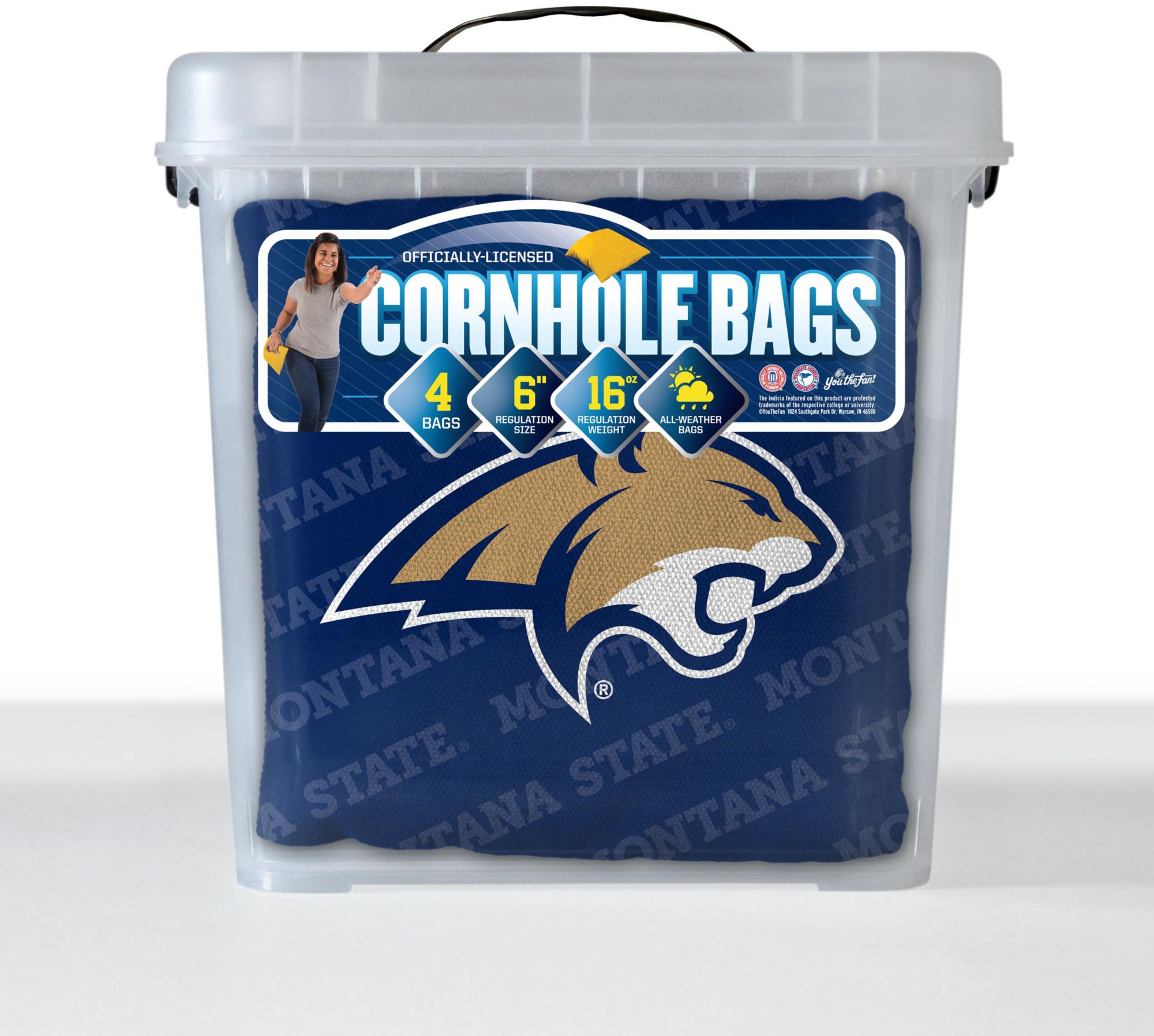 YouTheFan Montana State Bobcats Blue 4-Pack Cornhole Bean Bag Set product image