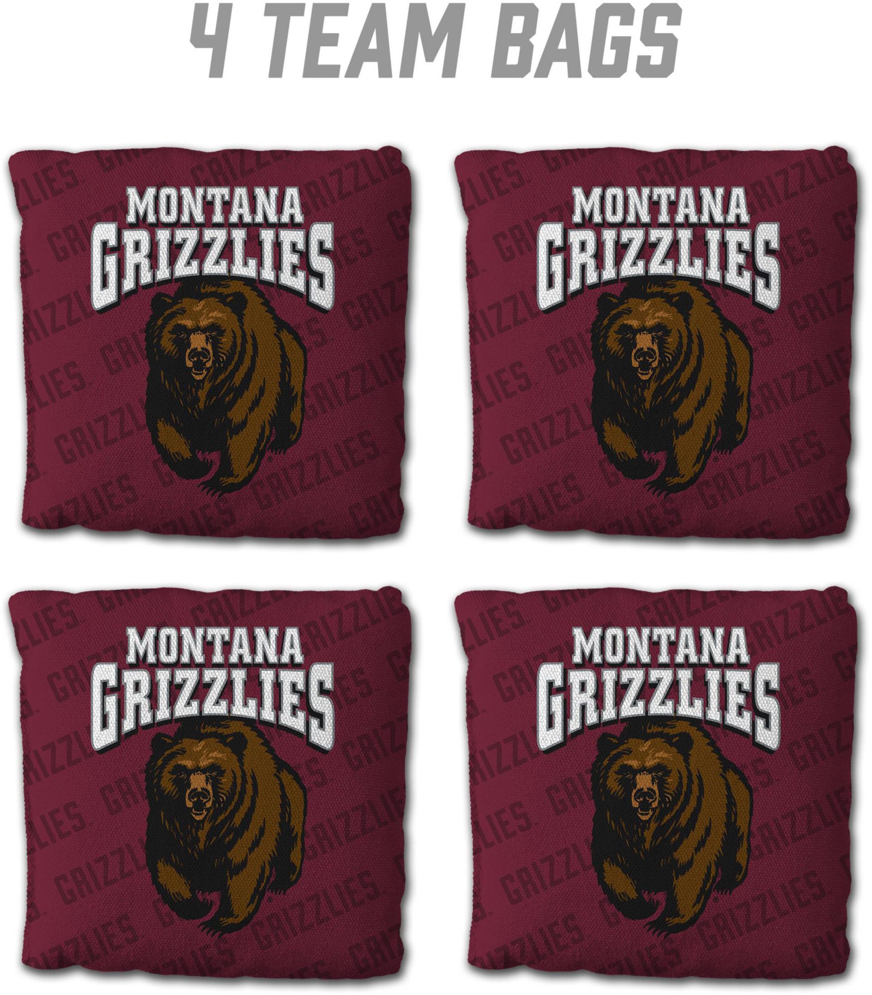 YouTheFan Montana Grizzlies Maroon 4-Pack Cornhole Bean Bag Set product image