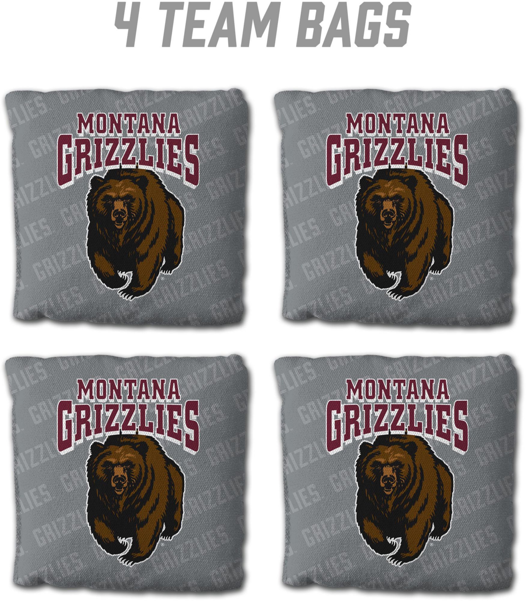 YouTheFan Montana Grizzlies Grey 4-Pack Cornhole Bean Bag Set product image