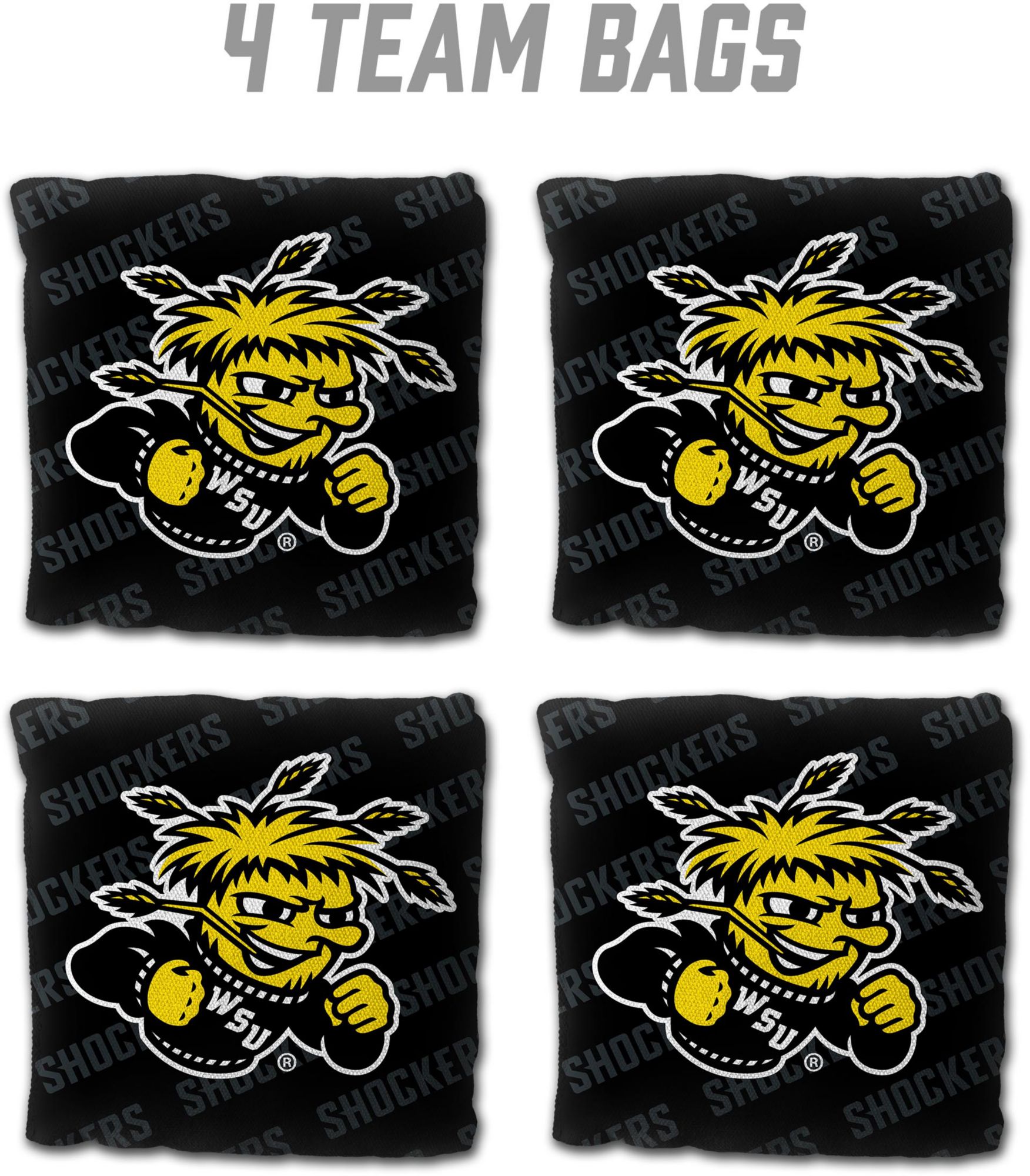 YouTheFan Wichita State Shockers Black 4-Pack Cornhole Bean Bag Set product image