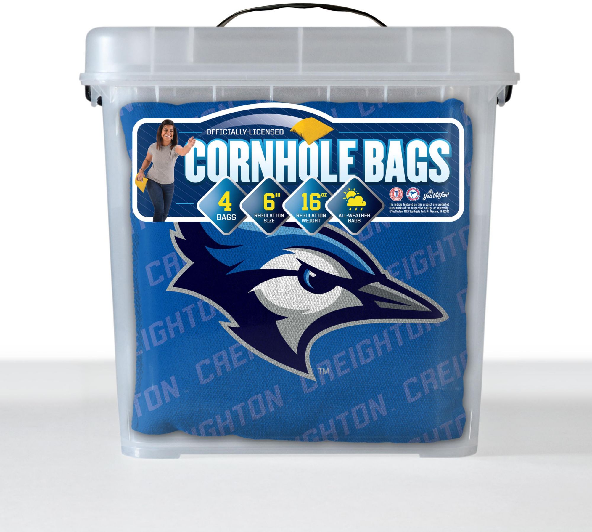 YouTheFan Creighton Bluejays Light Blue 4-Pack Cornhole Bean Bag Set product image
