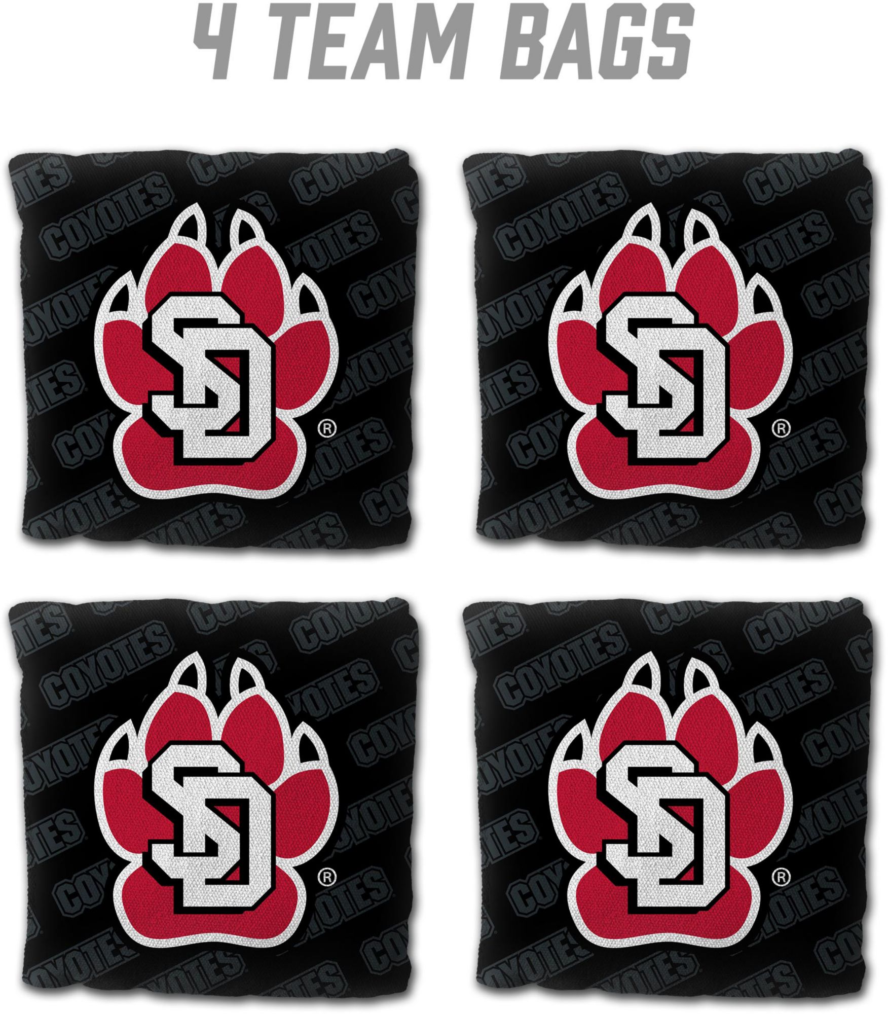 YouTheFan South Dakota Coyotes Black 4-Pack Cornhole Bean Bag Set product image