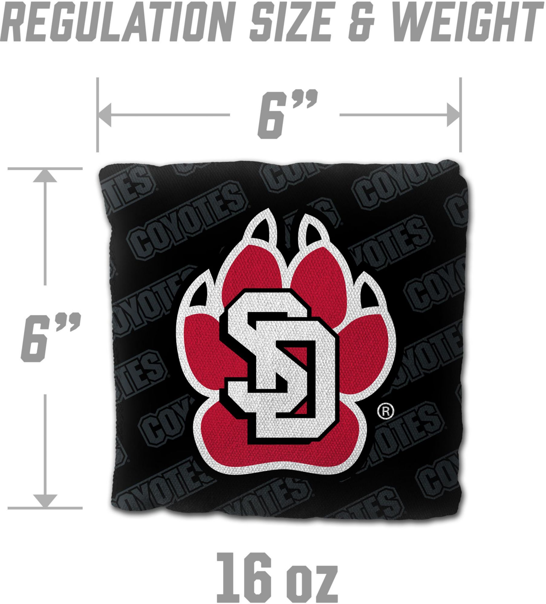 YouTheFan South Dakota Coyotes Black 4-Pack Cornhole Bean Bag Set product image