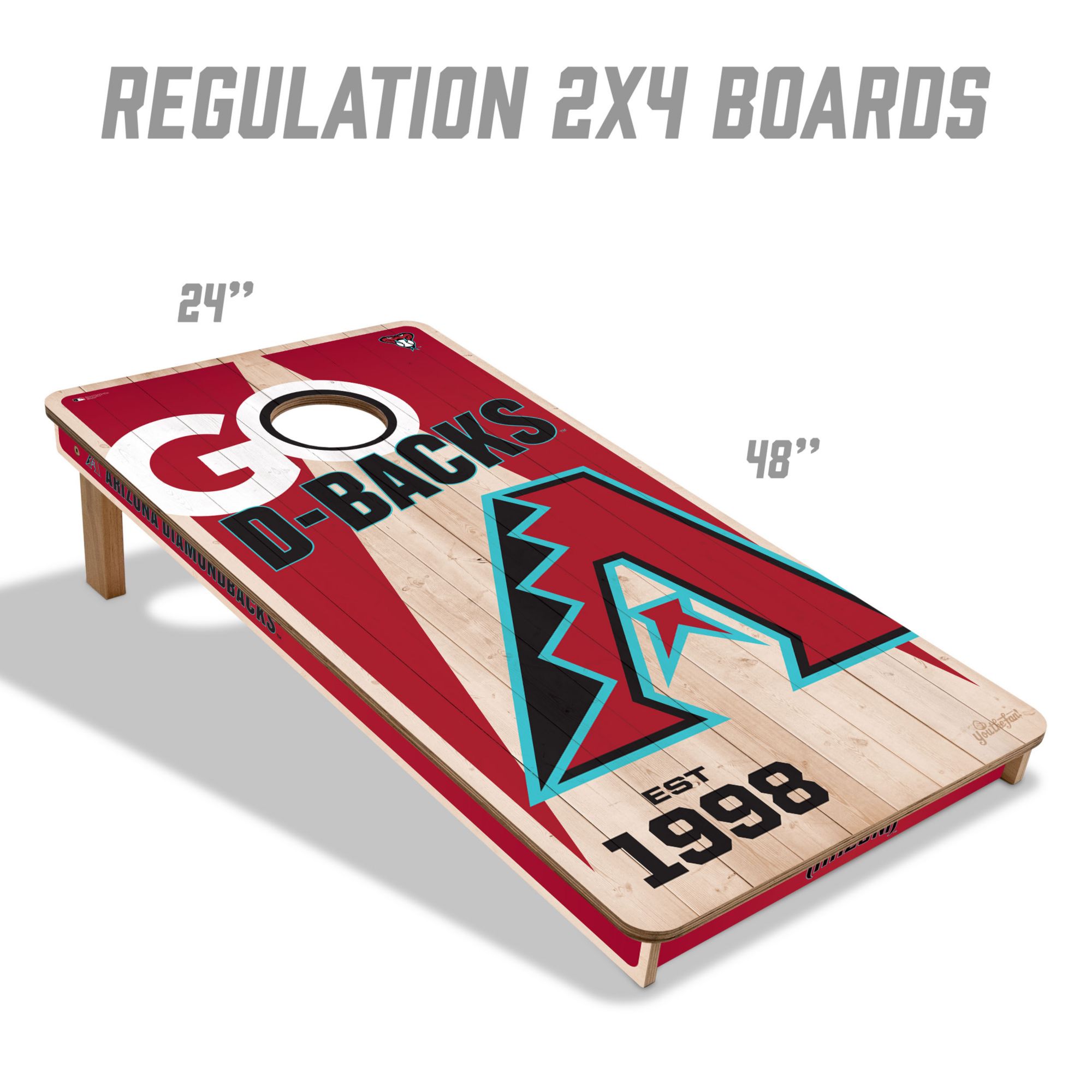 YouTheFan Arizona Diamondbacks 2' x 4' Cornhole Boards product image
