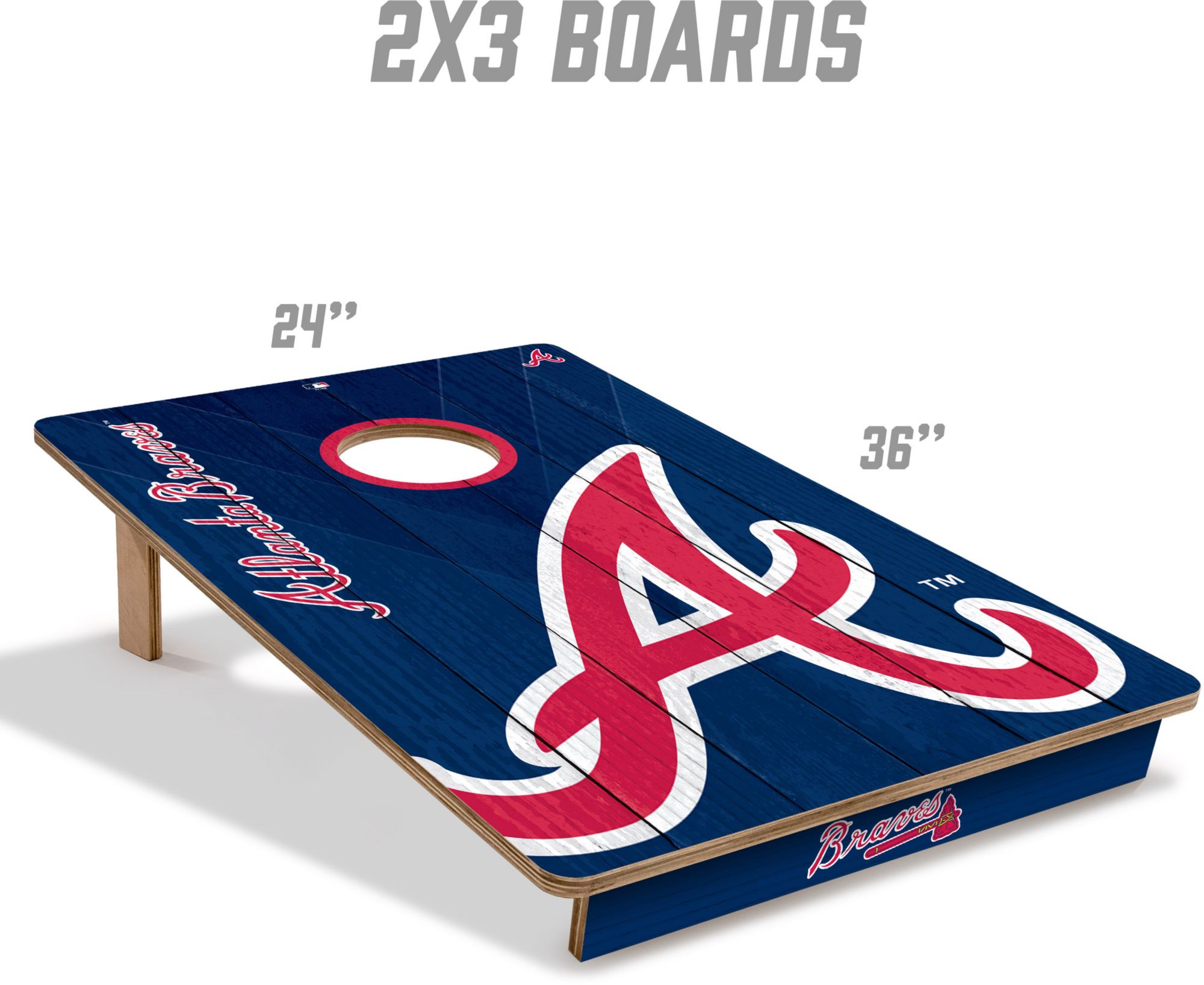 YouTheFan Atlanta Braves 2' x 3' Cornhole Boards product image