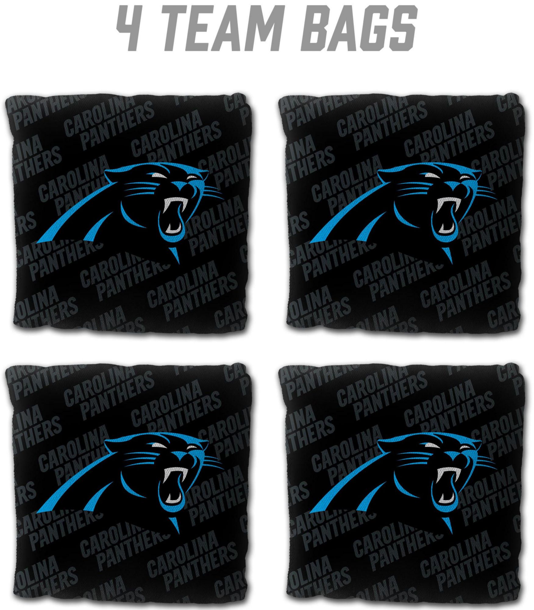YouTheFan Carolina Panthers 4-Pack Black Cornhole Bean Bags product image