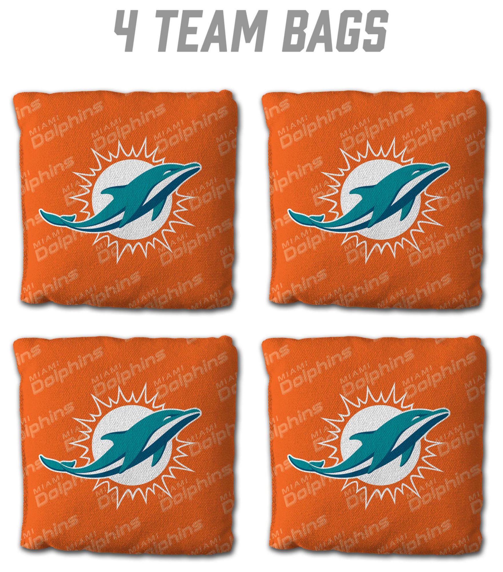 YouTheFan Miami Dolphins 4-Pack Orange Cornhole Bean Bags product image