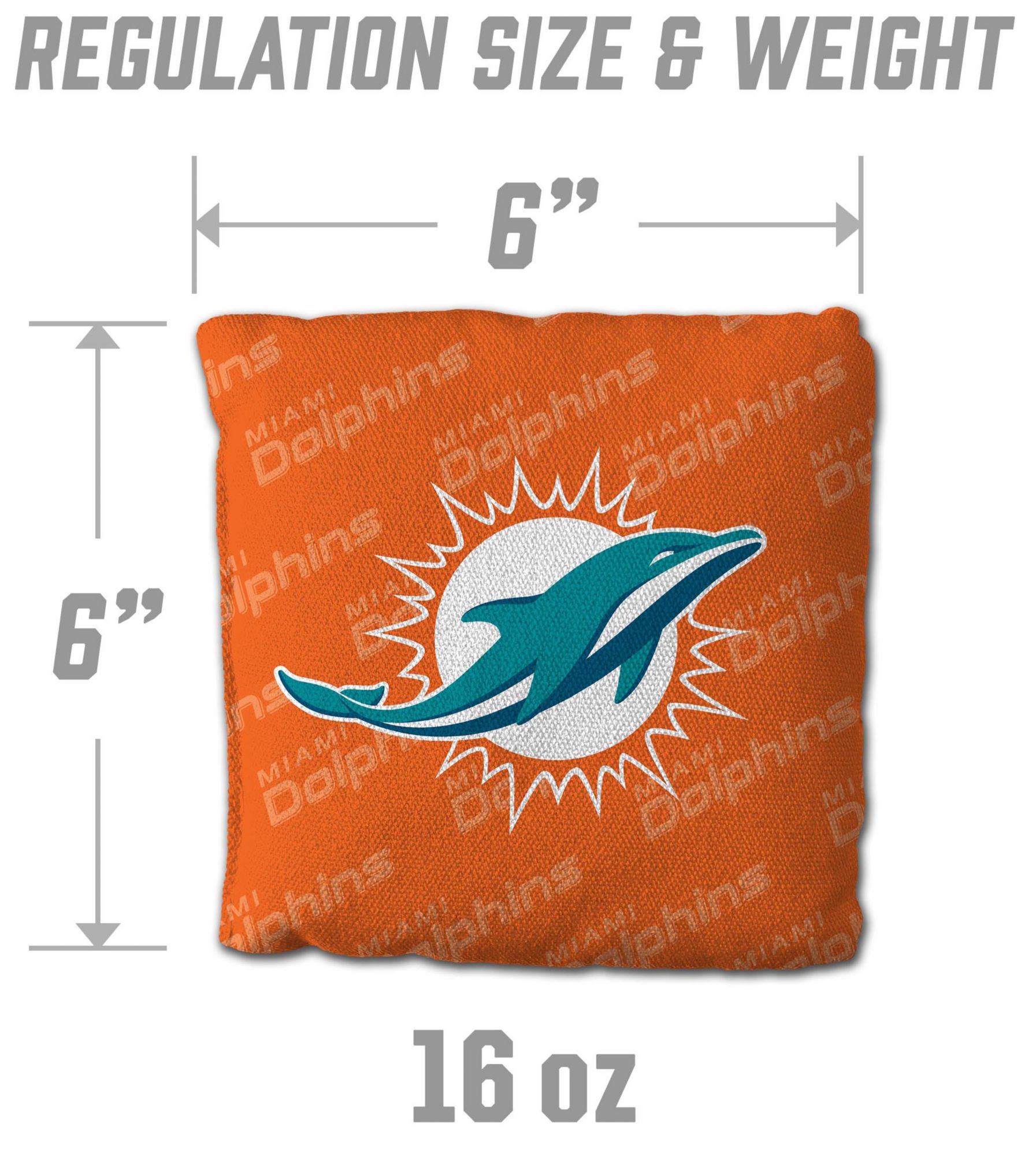 YouTheFan Miami Dolphins 4-Pack Orange Cornhole Bean Bags product image