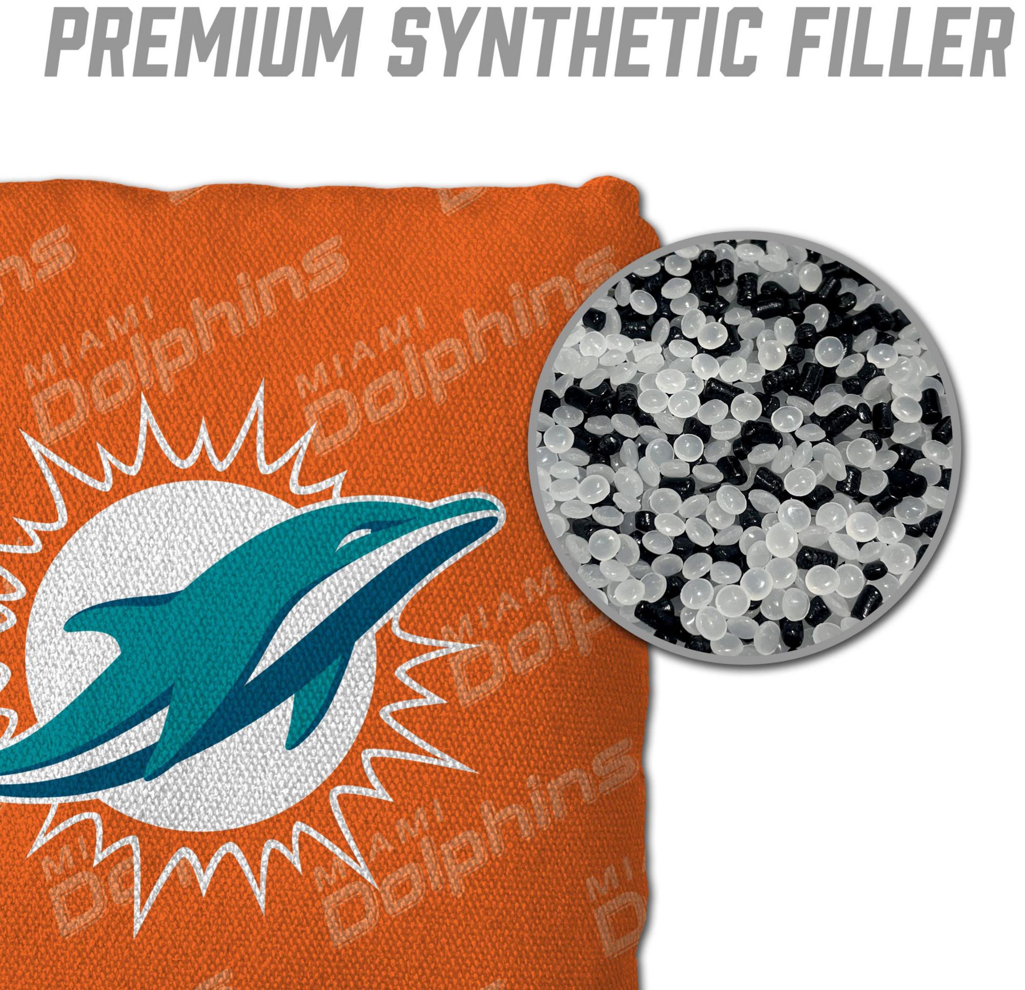 YouTheFan Miami Dolphins 4-Pack Orange Cornhole Bean Bags product image