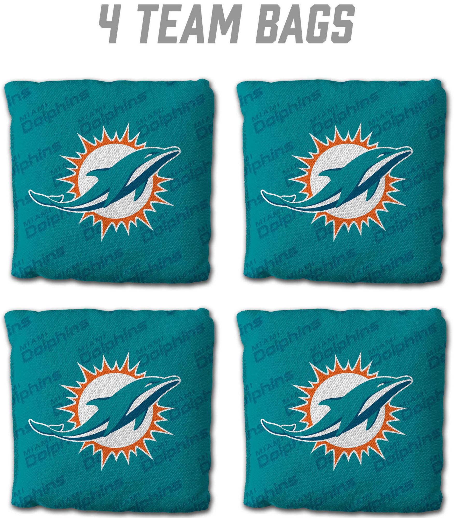 YouTheFan Miami Dolphins 4-Pack Aqua Cornhole Bean Bags product image