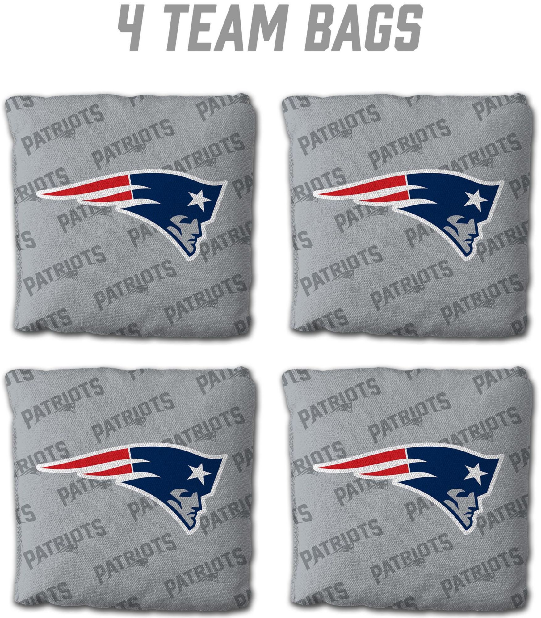YouTheFan New England Patriots 4-Pack Grey Cornhole Bean Bags product image
