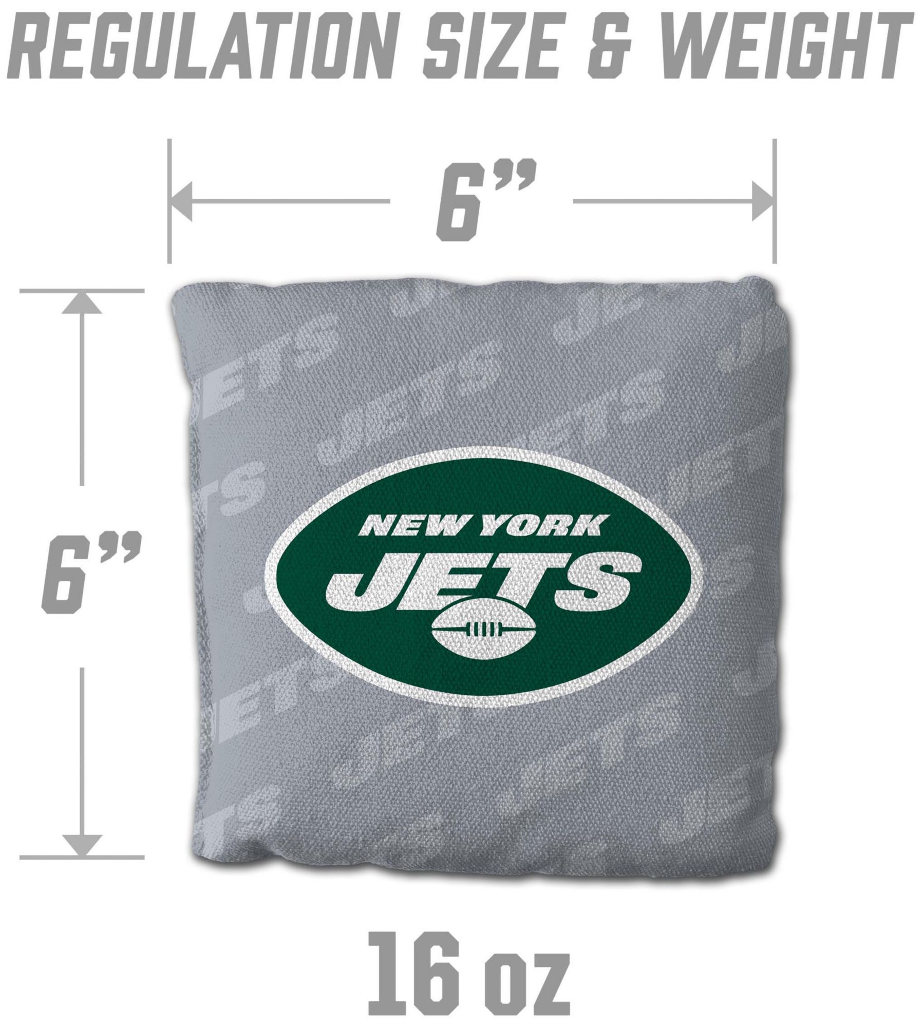 YouTheFan New York Jets 4-Pack Grey Cornhole Bean Bags product image