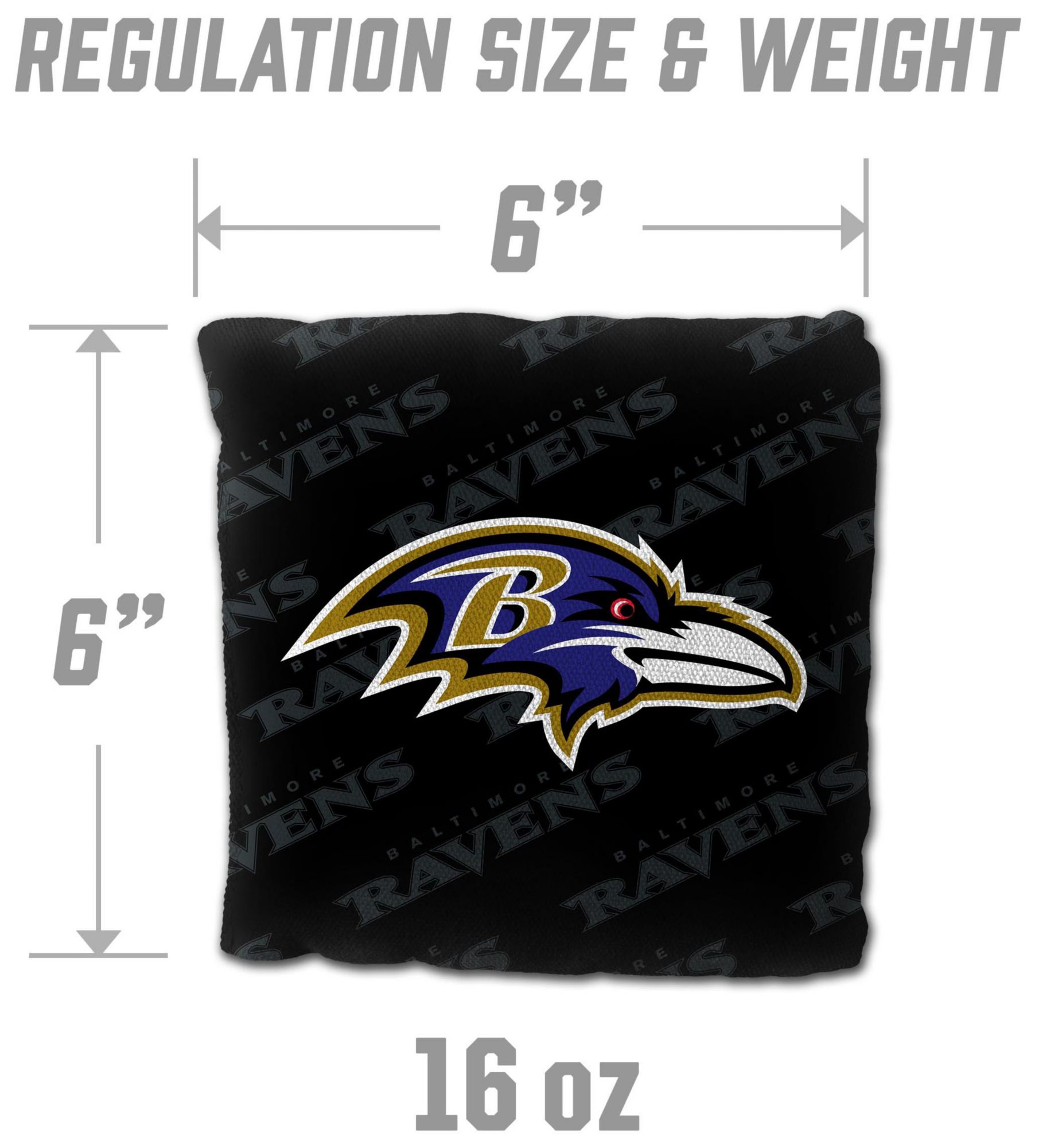 YouTheFan Baltimore Ravens 4-Pack Black Cornhole Bean Bags product image