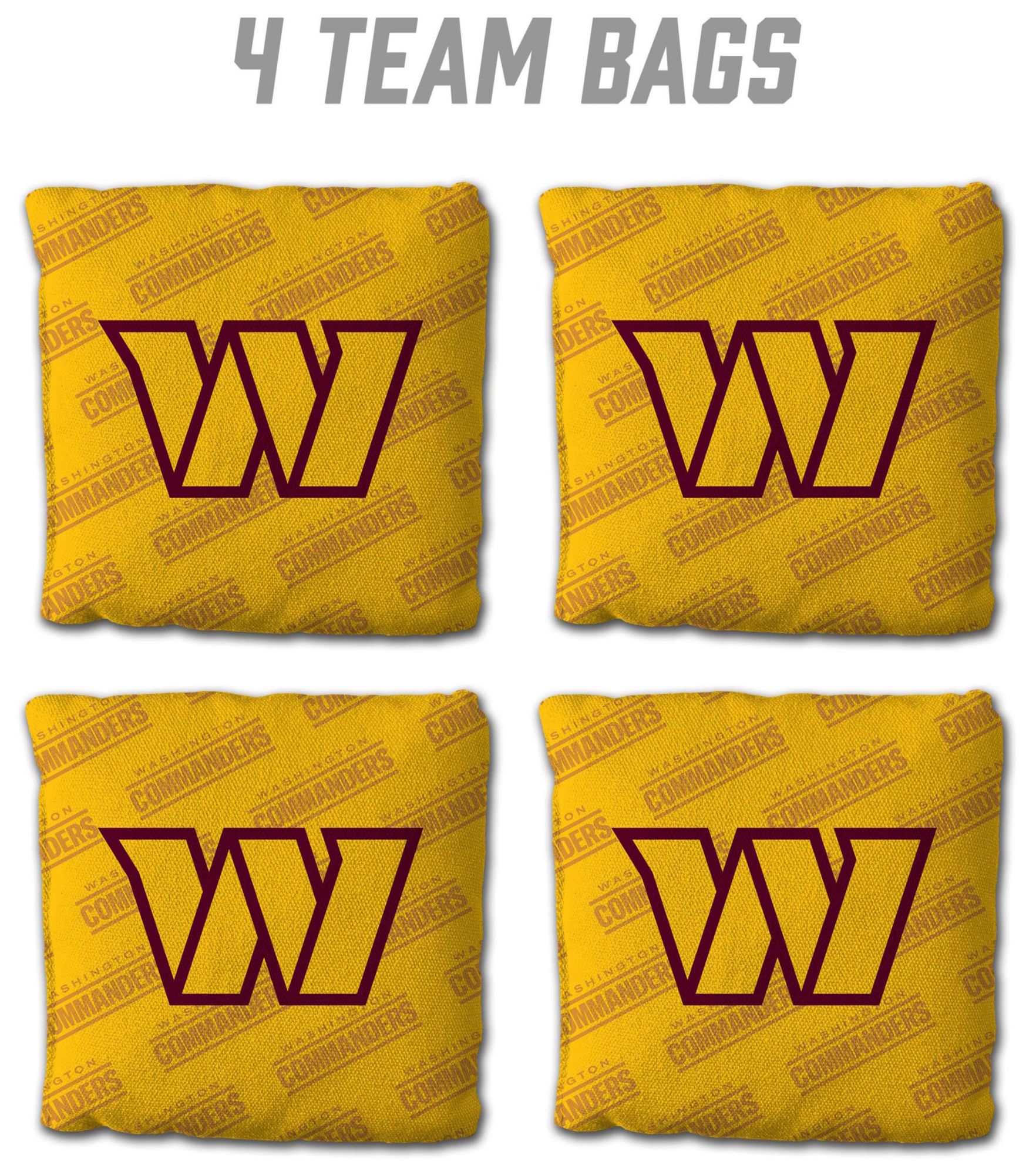 YouTheFan Washington Commanders 4-Pack Yellow Cornhole Bean Bags product image