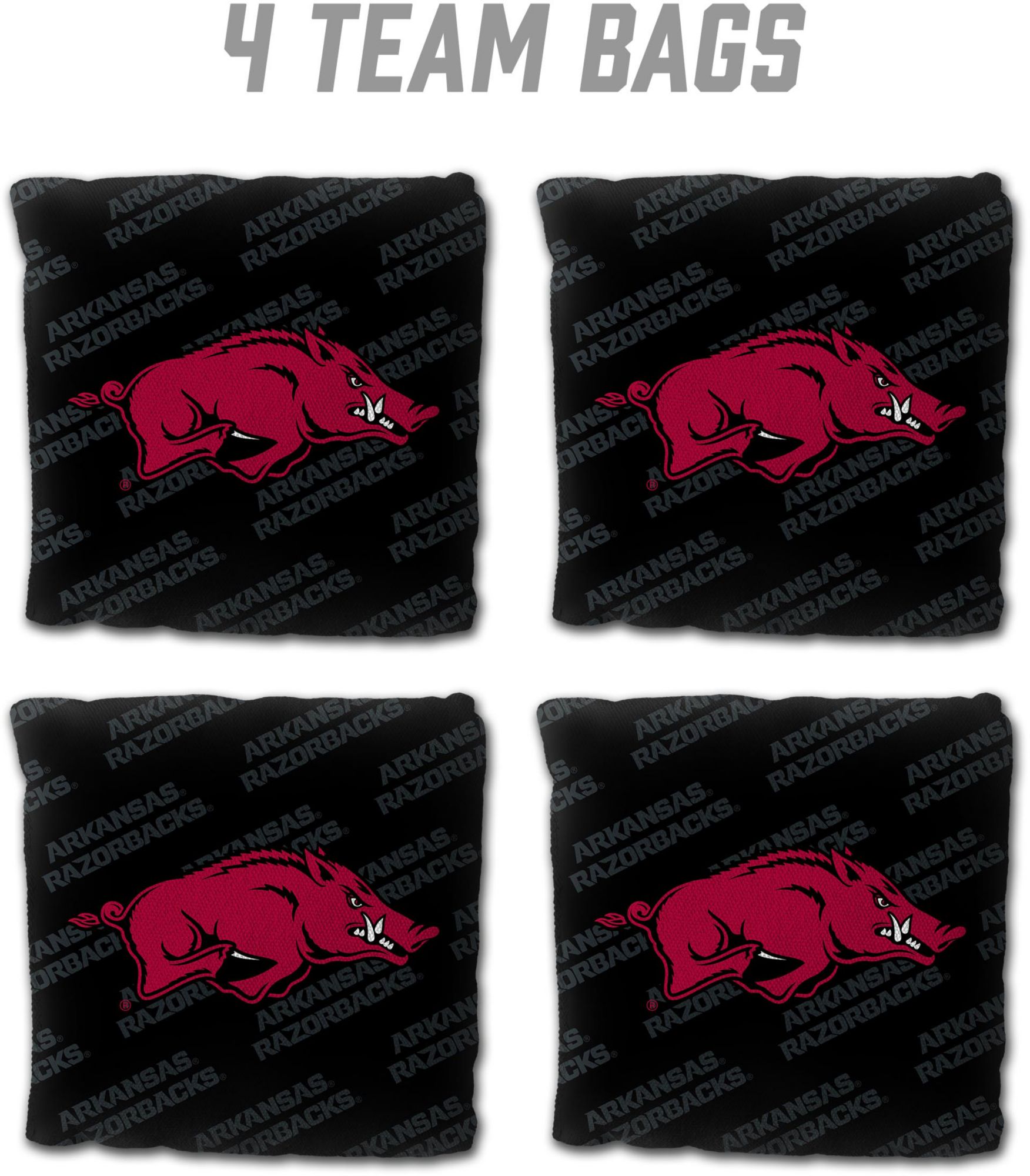 YouTheFan Arkansas Razorbacks Black 4-Pack Cornhole Bean Bag Set product image