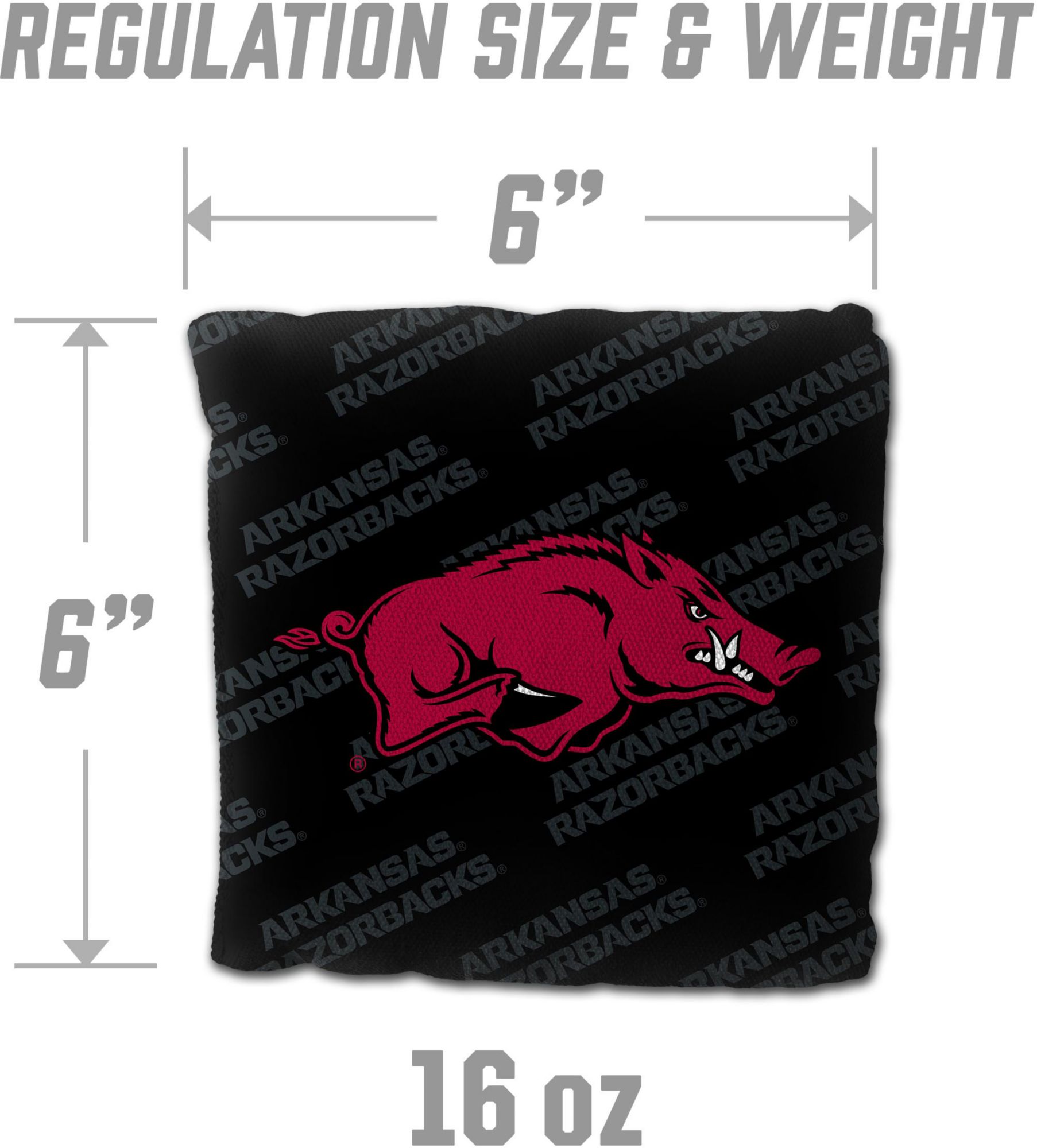 YouTheFan Arkansas Razorbacks Black 4-Pack Cornhole Bean Bag Set product image