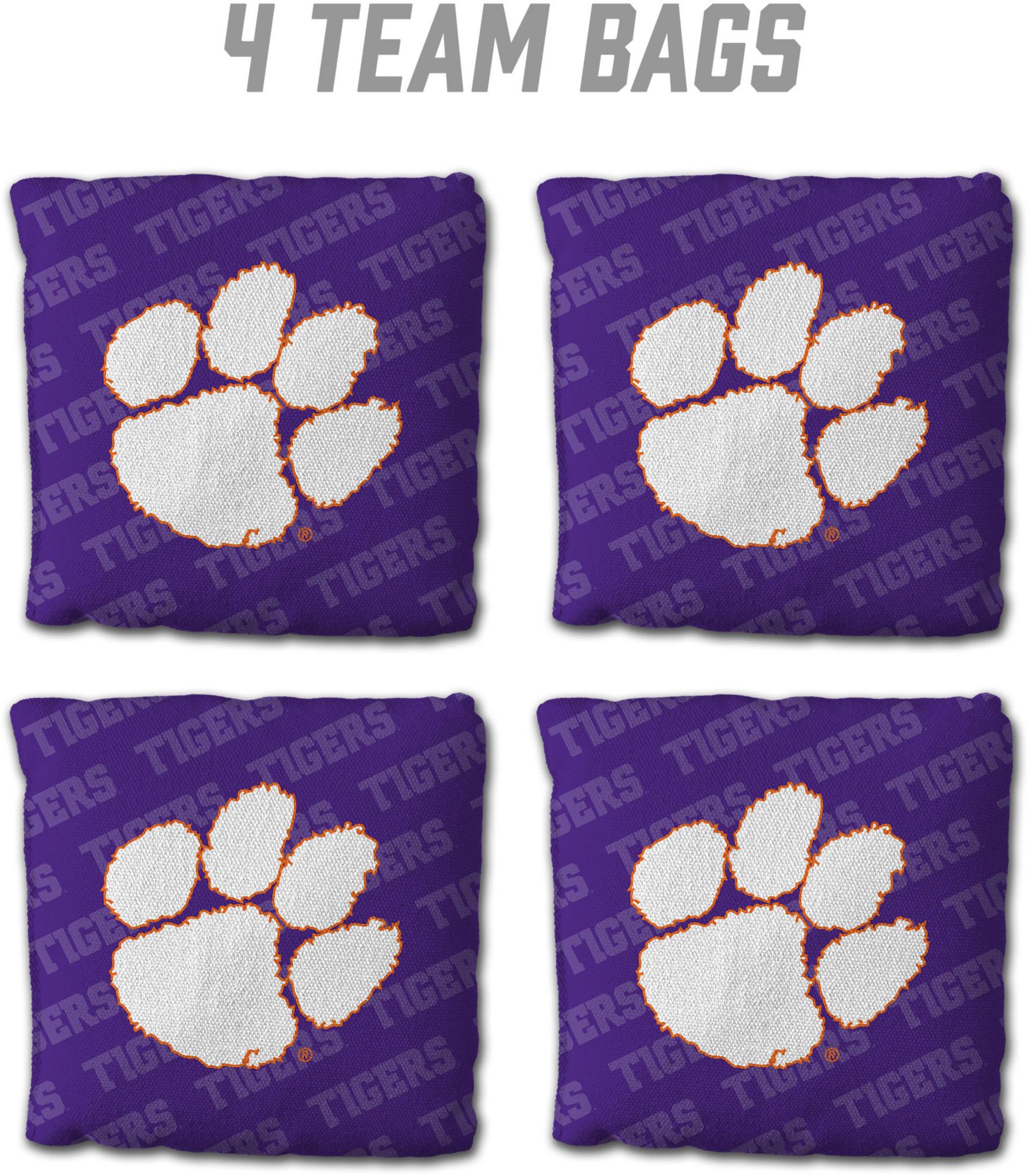 YouTheFan Clemson Tigers Purple 4-Pack Cornhole Bean Bag Set product image