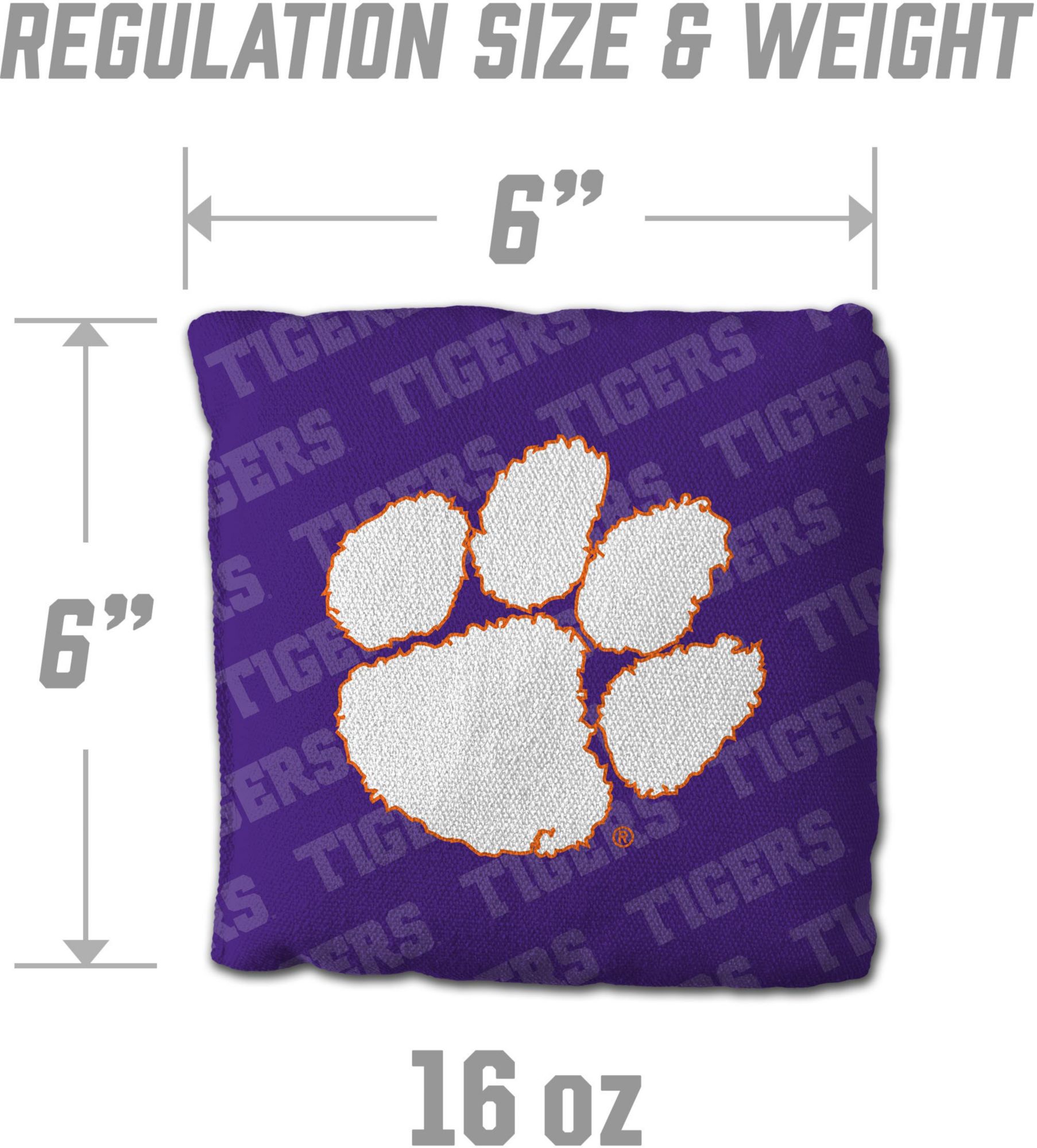YouTheFan Clemson Tigers Purple 4-Pack Cornhole Bean Bag Set product image