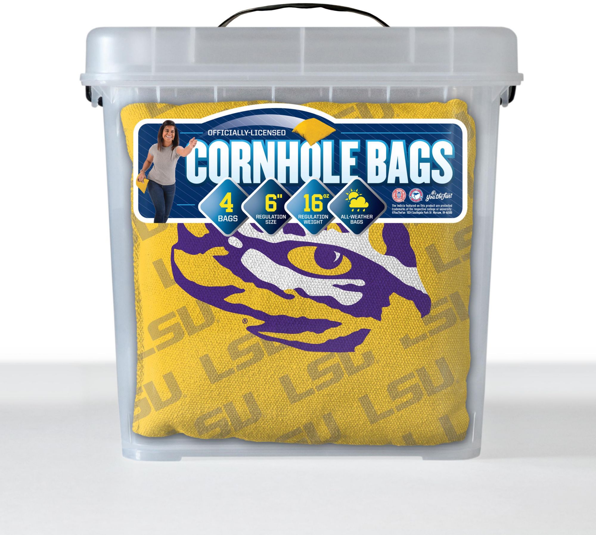 YouTheFan LSU Tigers Yellow 4-Pack Cornhole Bean Bag Set product image
