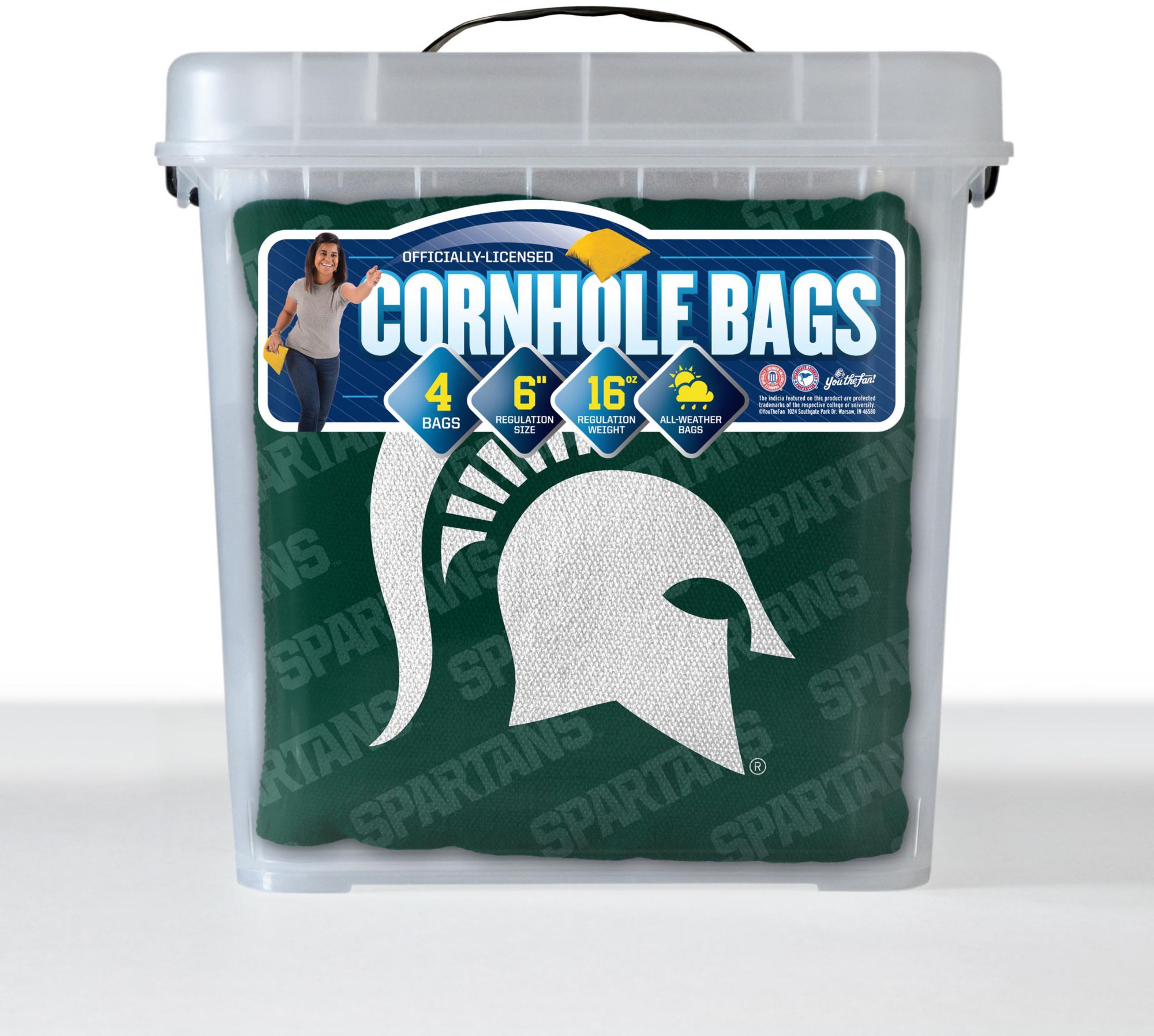 YouTheFan Michigan State Spartans Green 4-Pack Cornhole Bean Bag Set product image