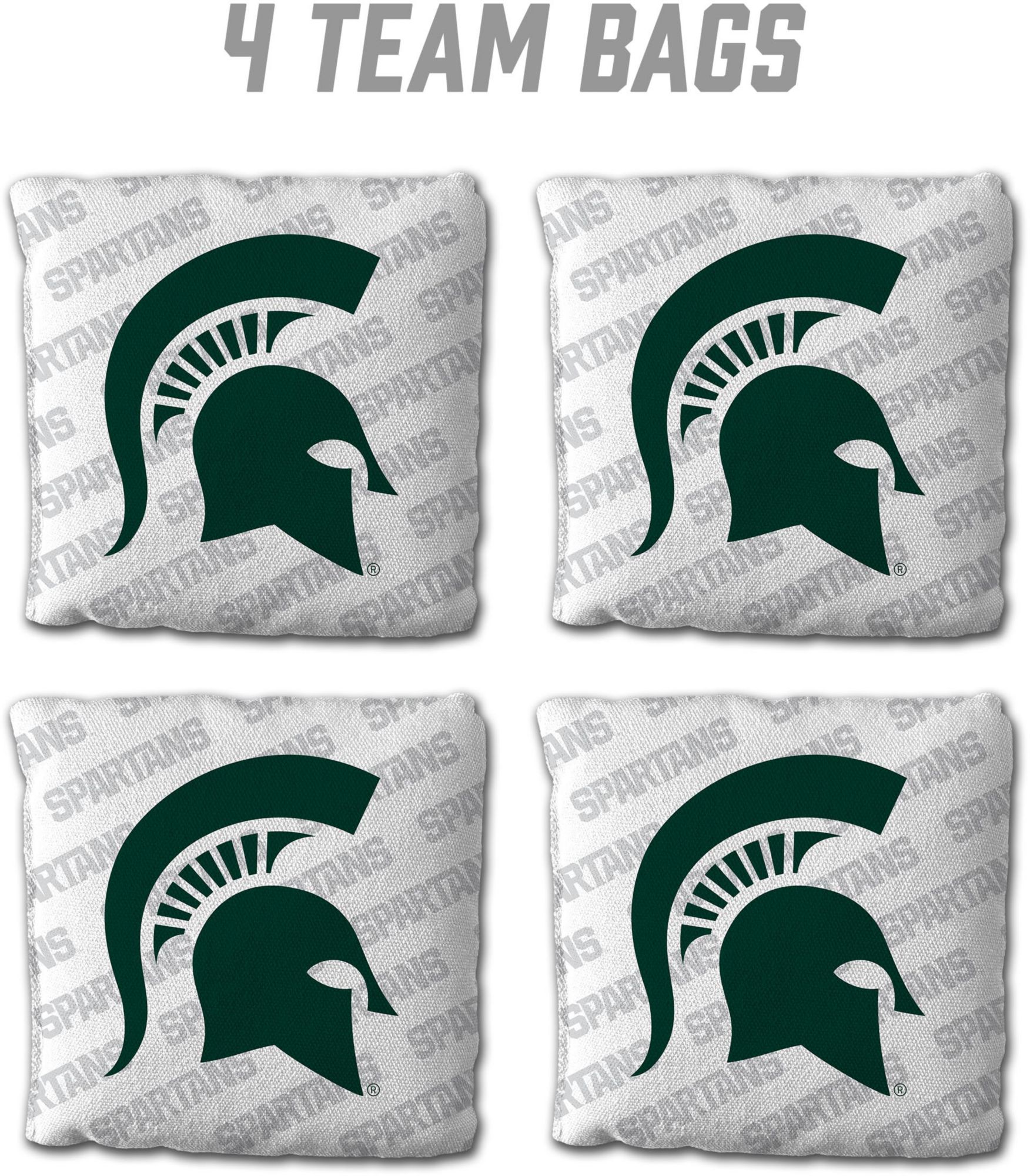 YouTheFan Michigan State Spartans White 4-Pack Cornhole Bean Bag Set product image