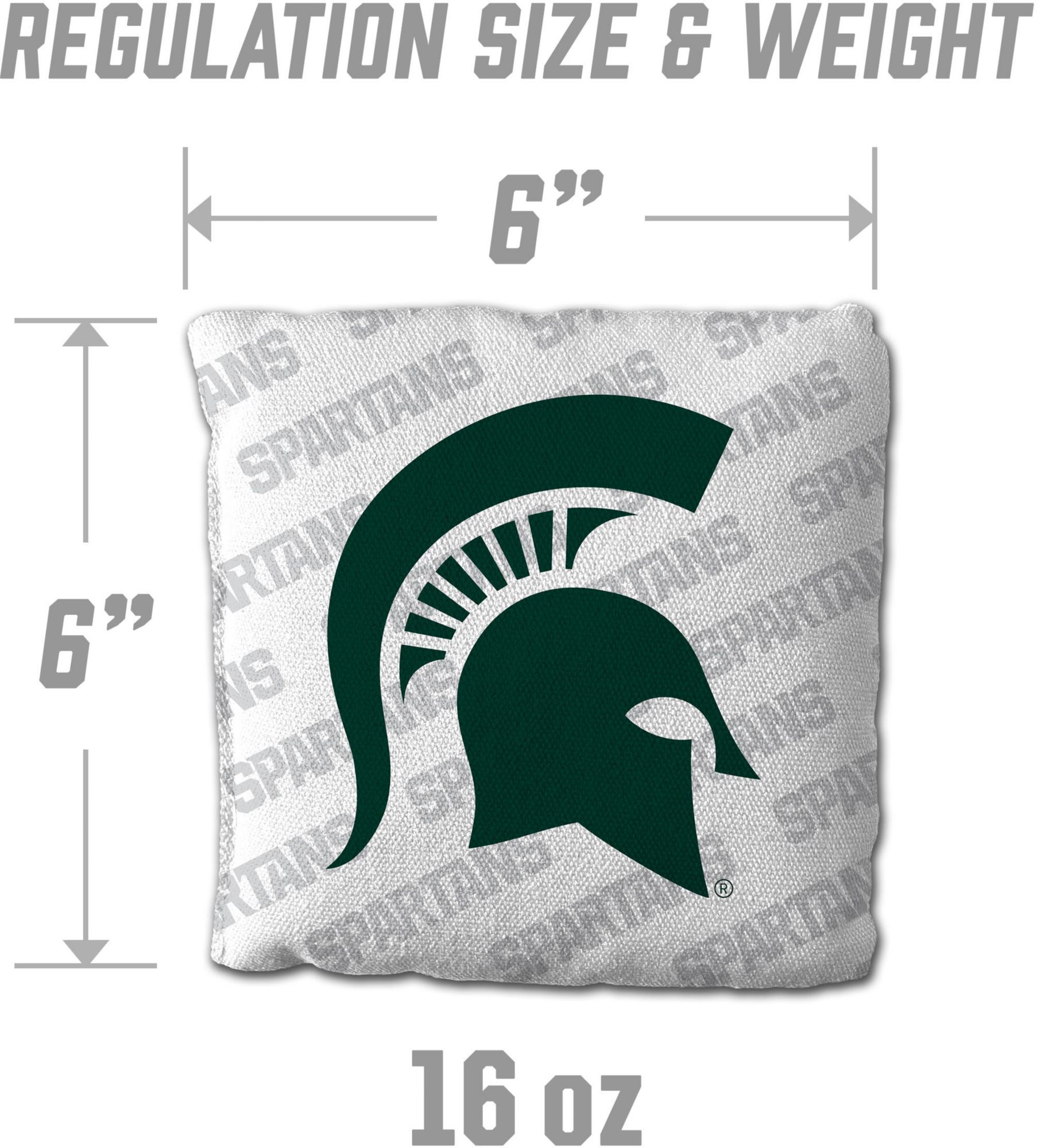YouTheFan Michigan State Spartans White 4-Pack Cornhole Bean Bag Set product image