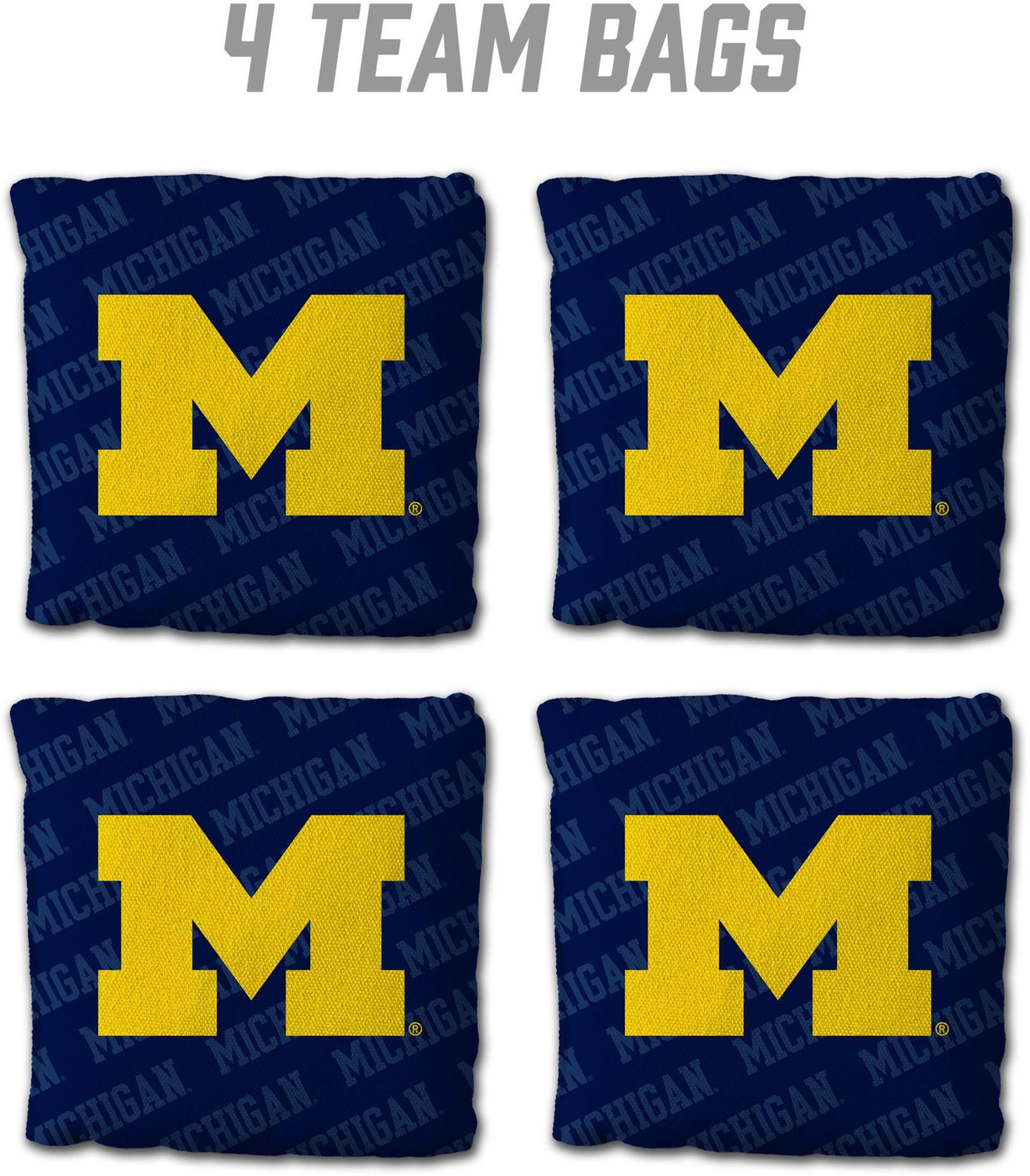 YouTheFan Michigan Wolverines Blue 4-Pack Cornhole Bean Bag Set product image