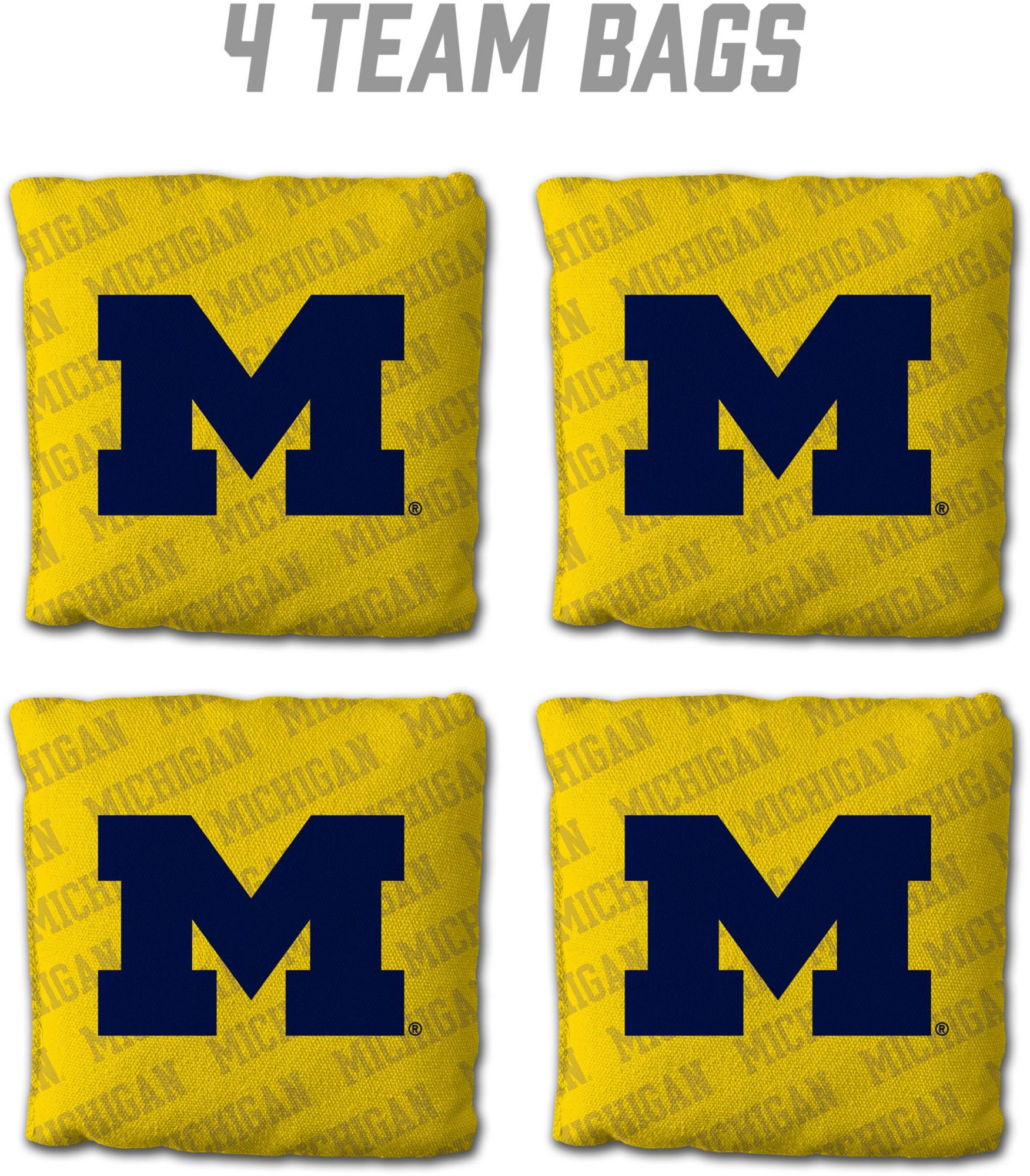 YouTheFan Michigan Wolverines Yellow 4-Pack Cornhole Bean Bag Set product image