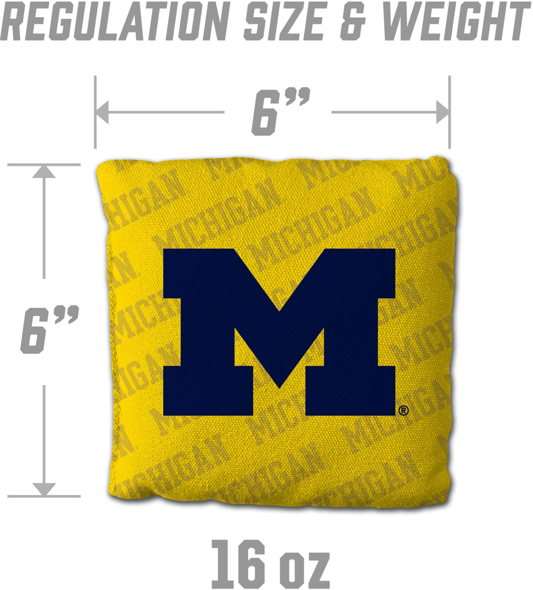 YouTheFan Michigan Wolverines Yellow 4-Pack Cornhole Bean Bag Set product image