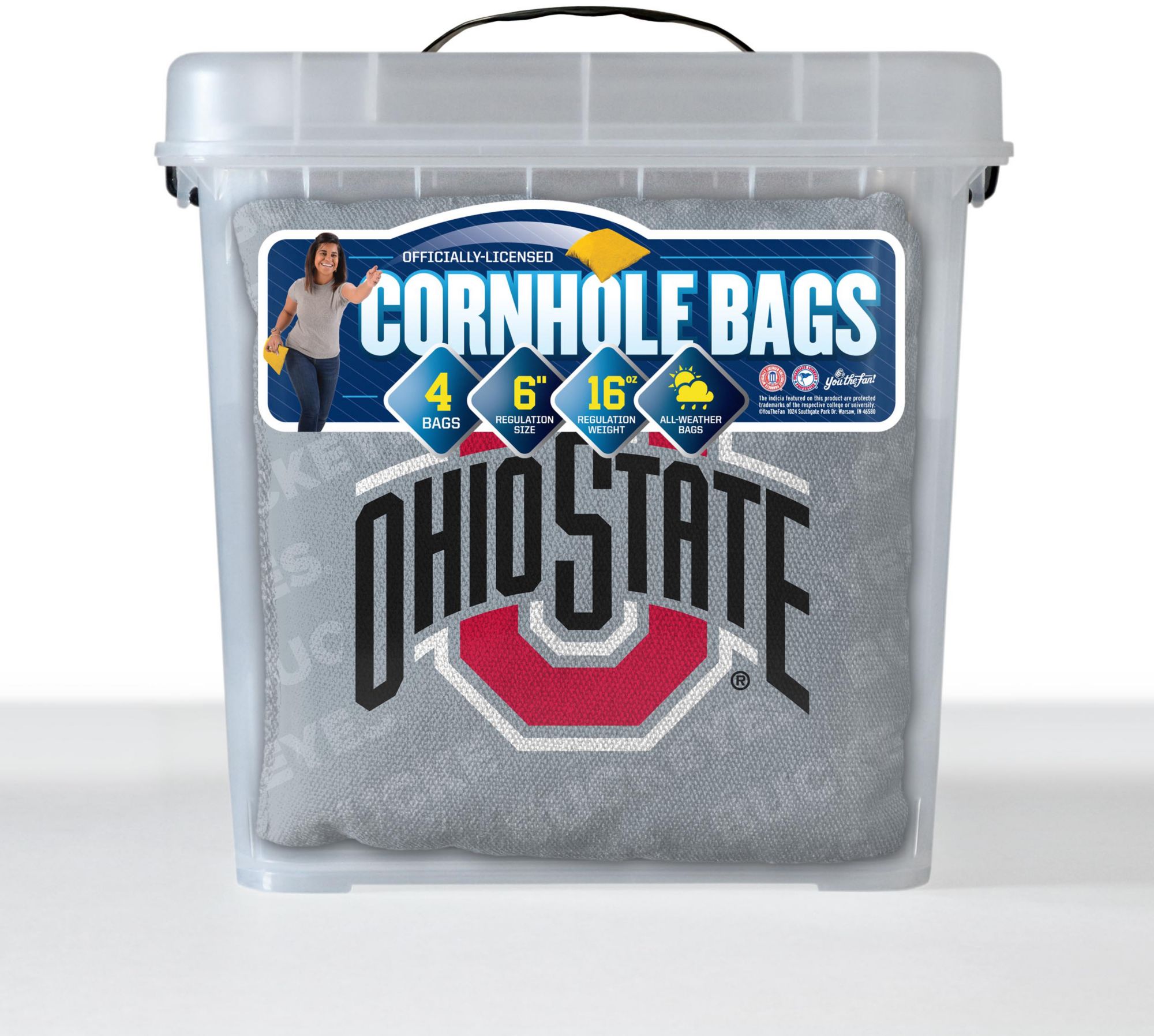 YouTheFan Ohio State Buckeyes Grey 4-Pack Cornhole Bean Bag Set product image