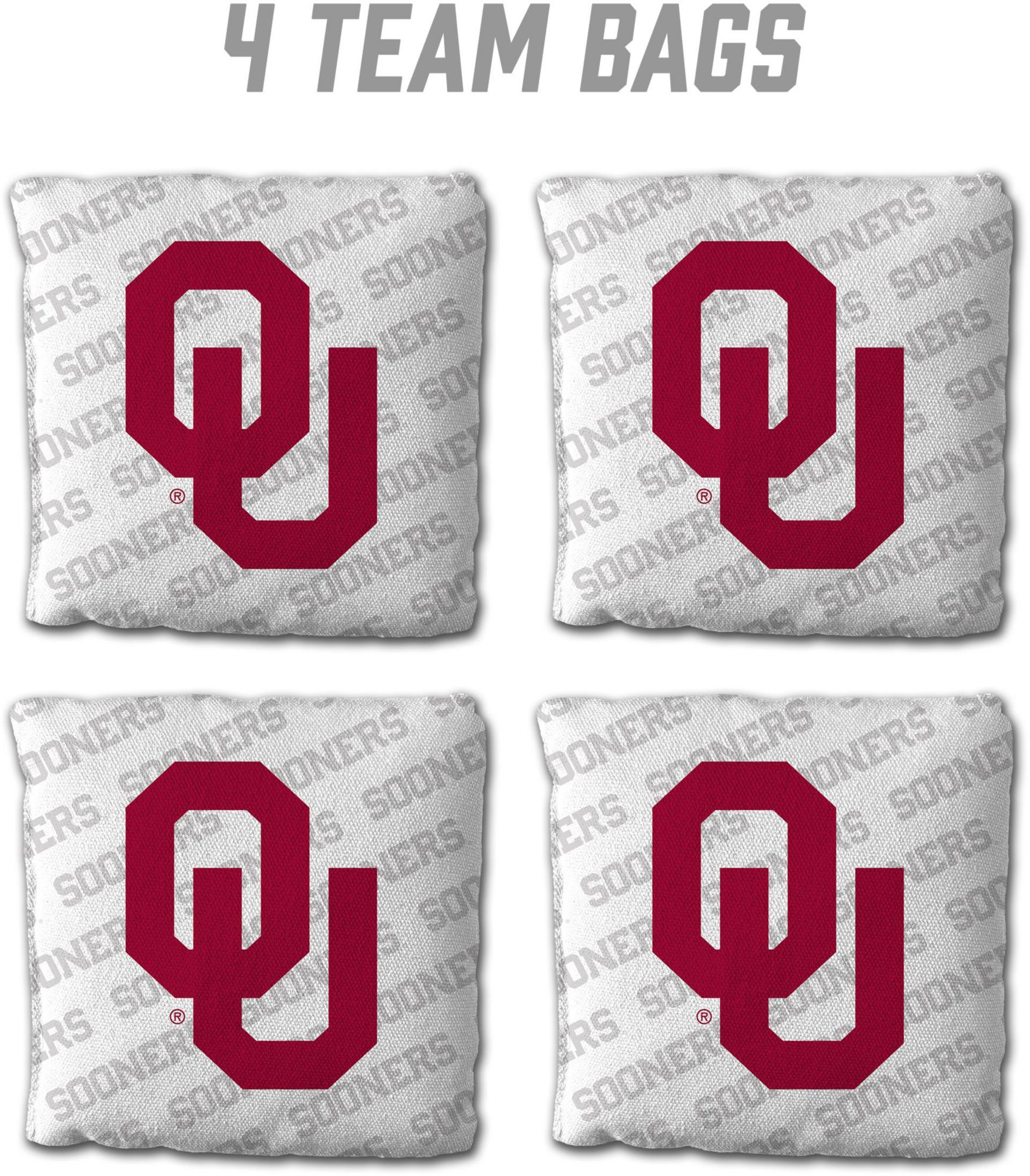 YouTheFan Oklahoma Sooners White 4-Pack Cornhole Bean Bag Set product image