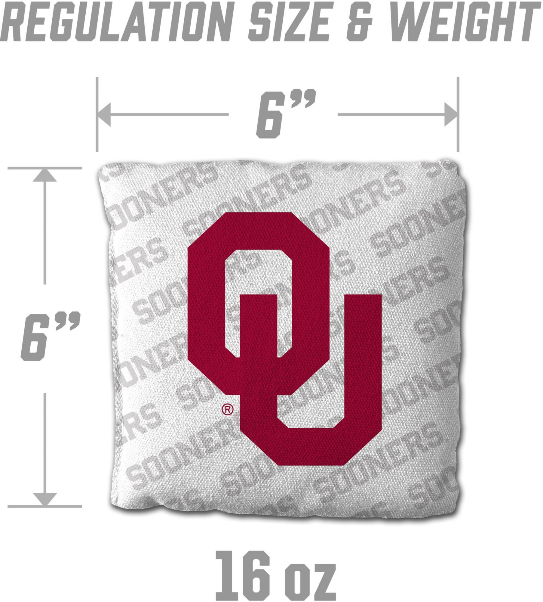 YouTheFan Oklahoma Sooners White 4-Pack Cornhole Bean Bag Set product image