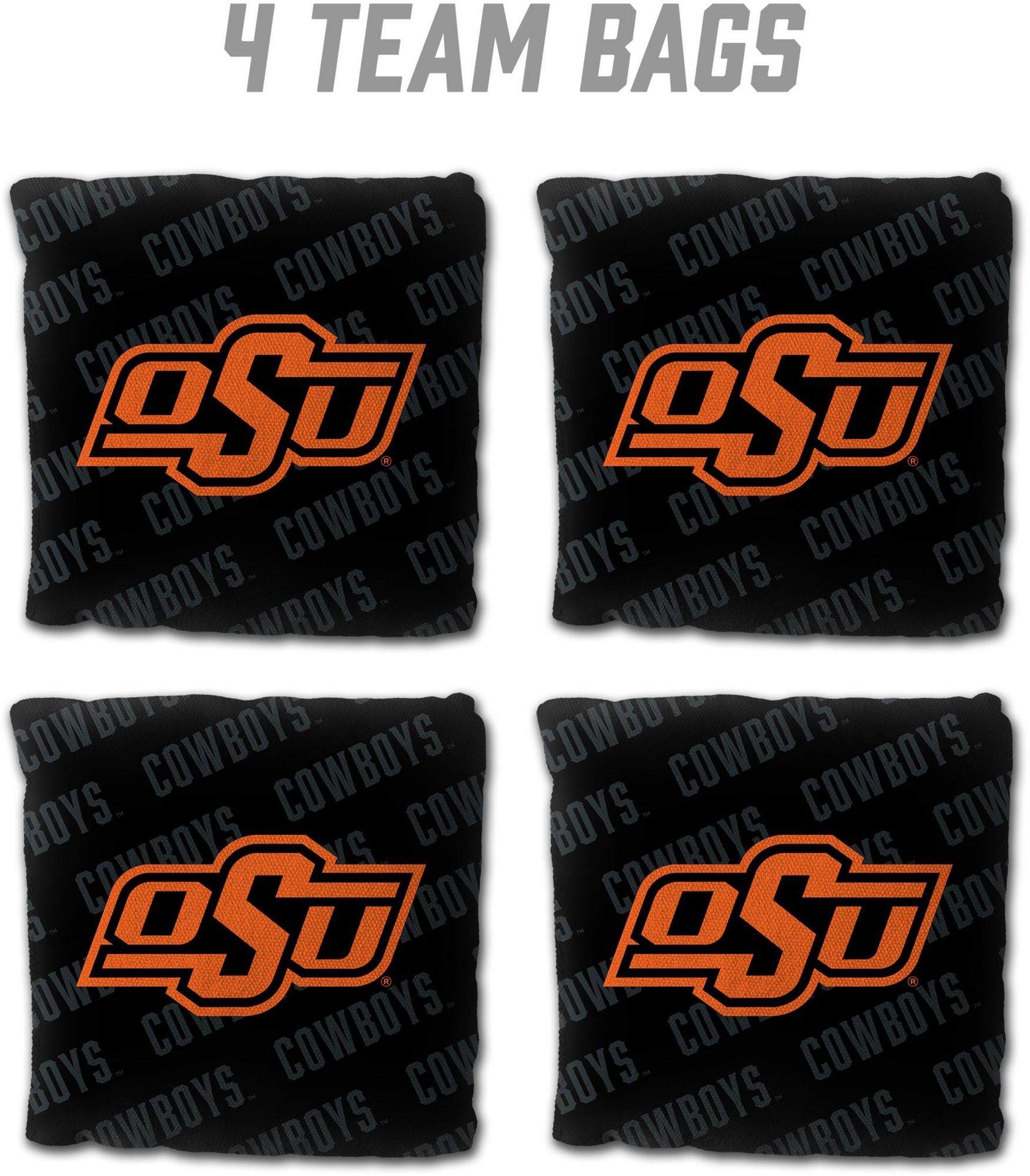 YouTheFan Oklahoma State Cowboys Black 4-Pack Cornhole Bean Bag Set product image
