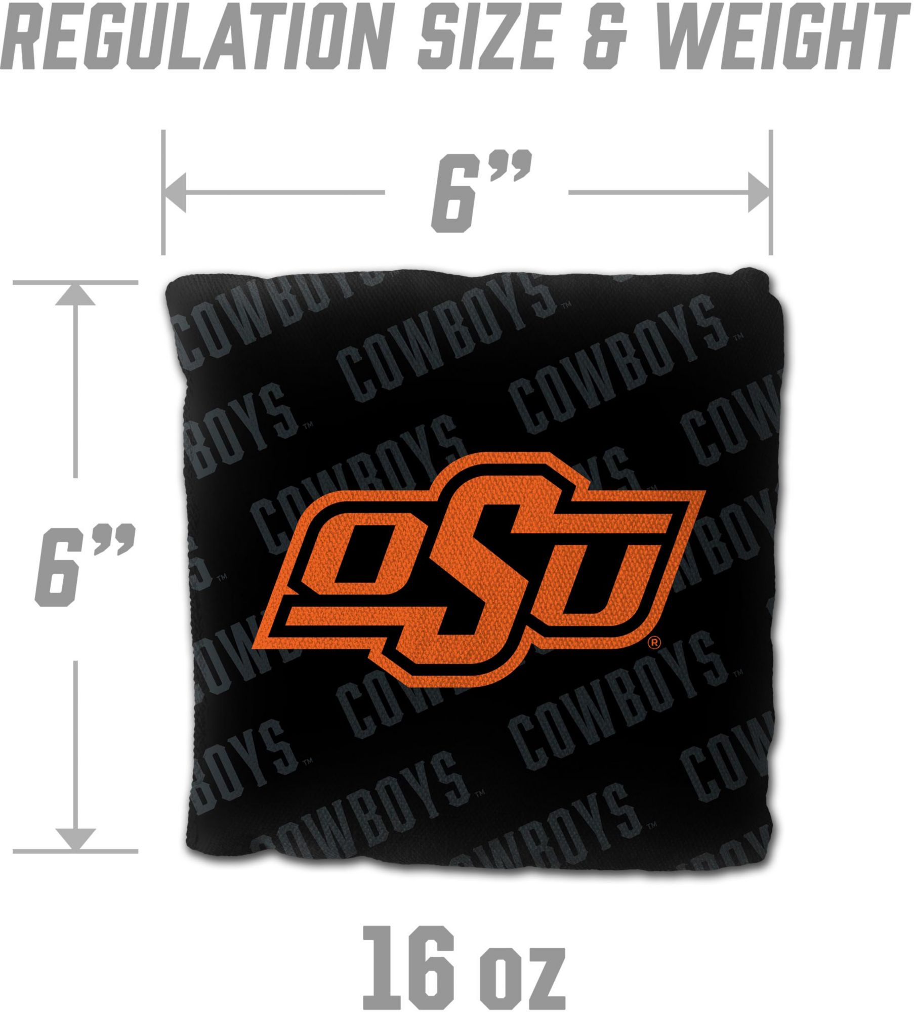 YouTheFan Oklahoma State Cowboys Black 4-Pack Cornhole Bean Bag Set product image