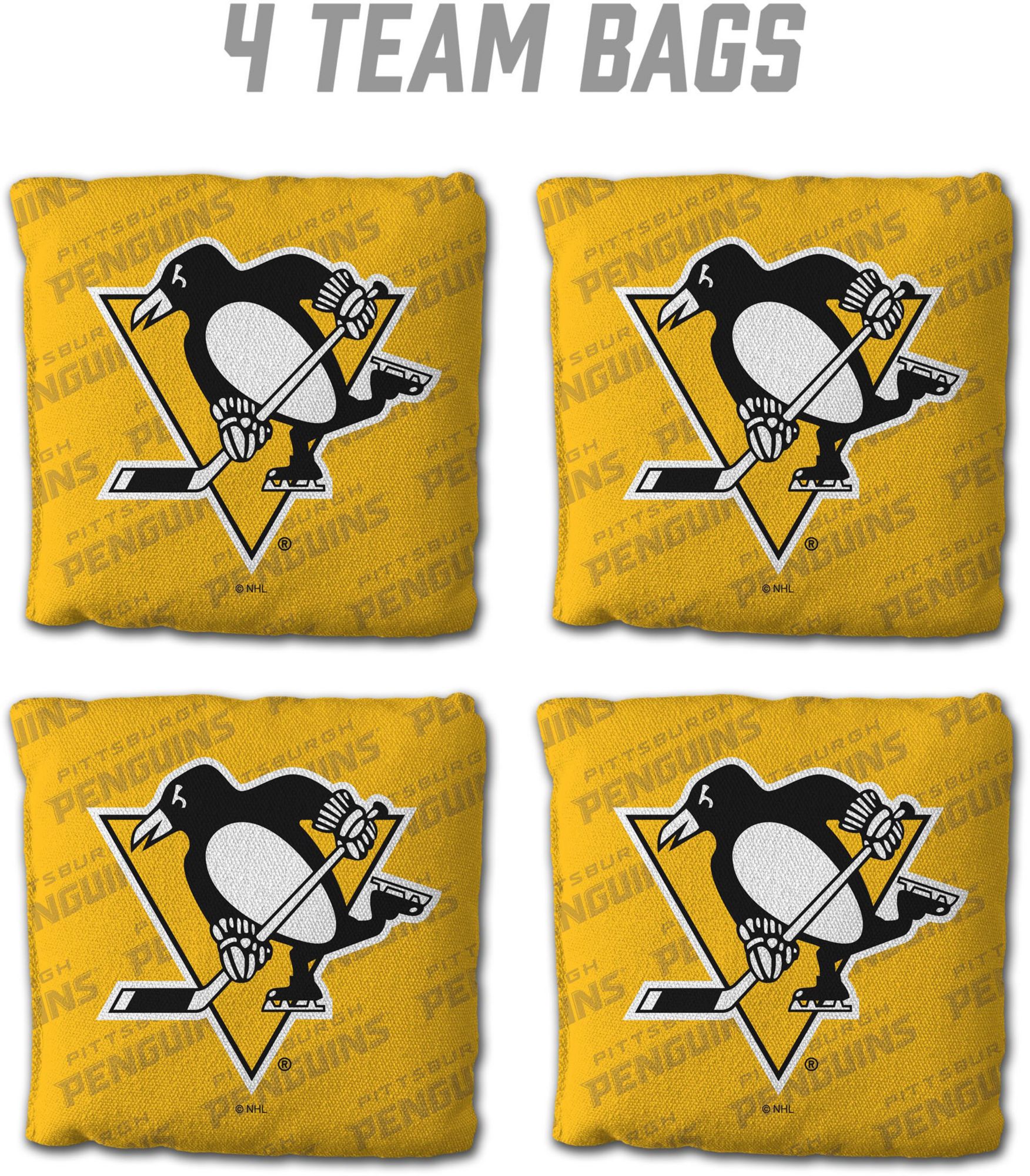 YouTheFan Pittsburgh Penguins Black 4-Pack Cornhole Bean Bag Set product image