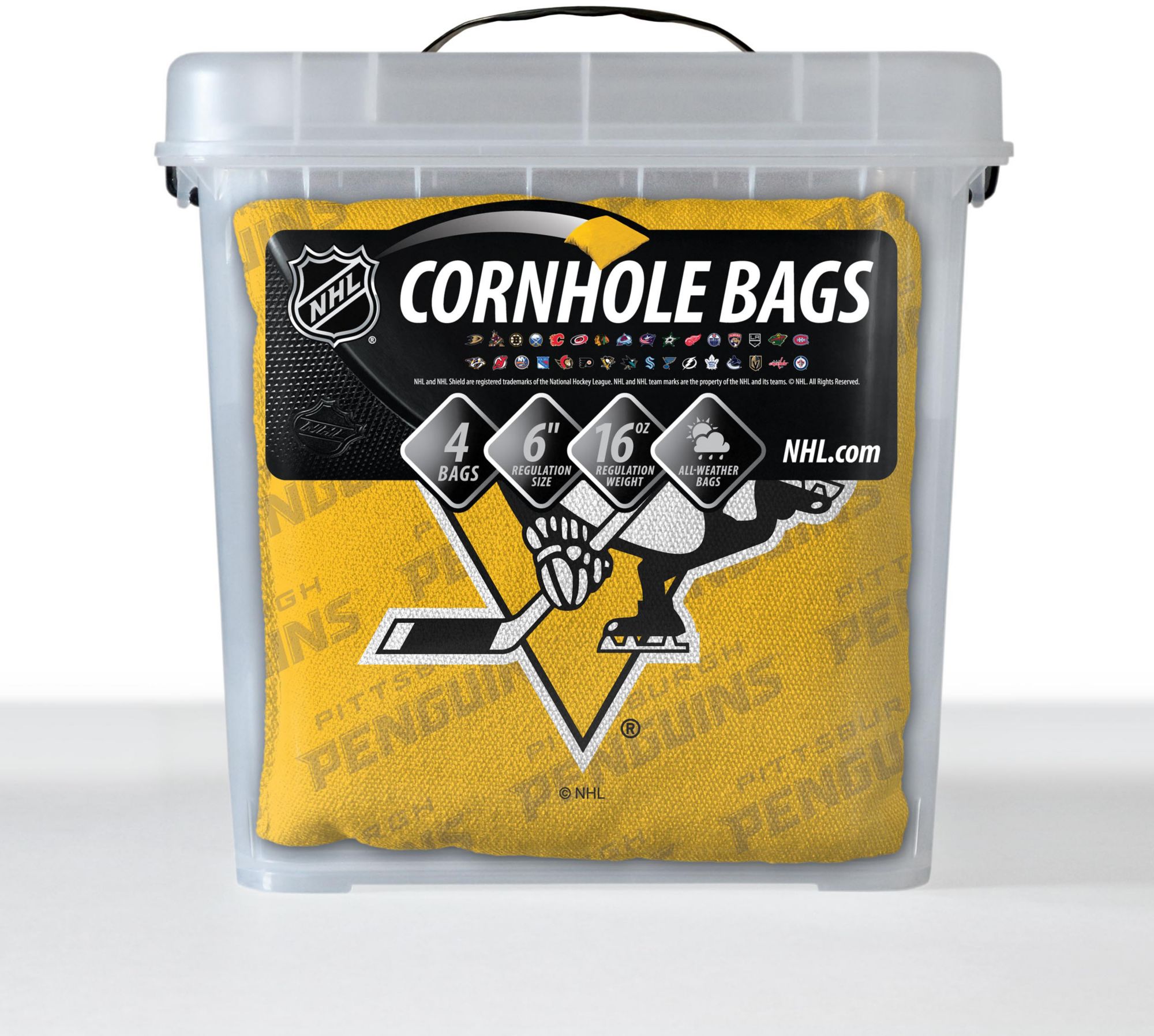 YouTheFan Pittsburgh Penguins Black 4-Pack Cornhole Bean Bag Set product image