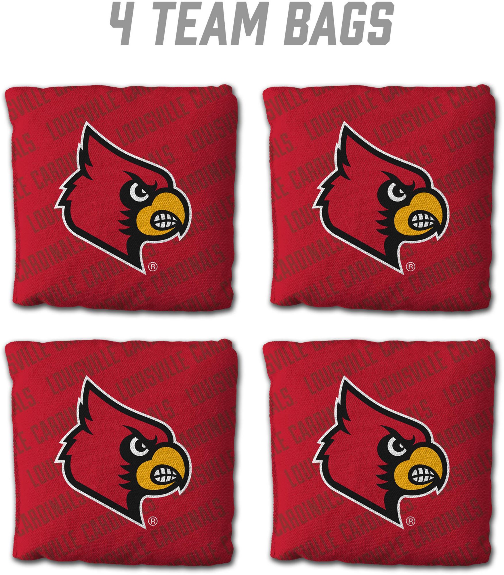 YouTheFan Louisville Cardinals Red 4-Pack Cornhole Bean Bag Set product image