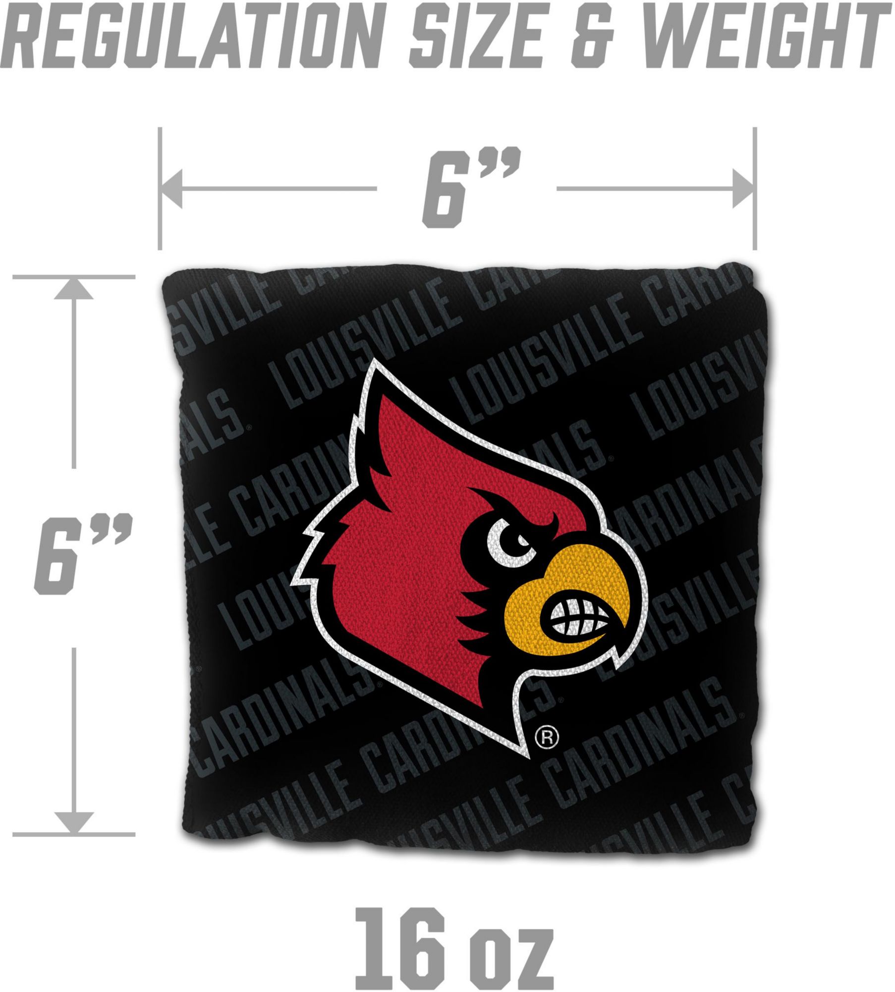 YouTheFan Louisville Cardinals Black 4-Pack Cornhole Bean Bag Set product image