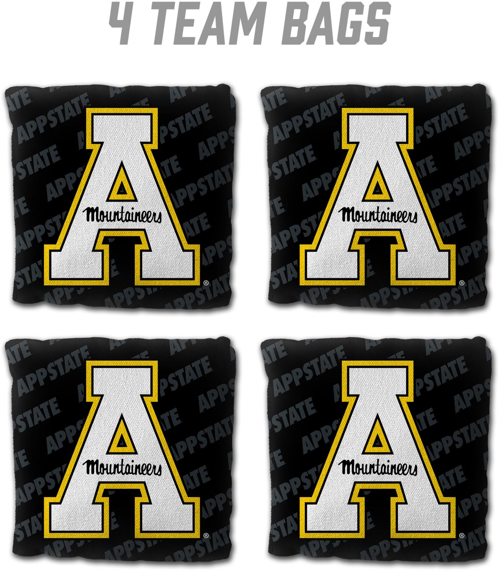 YouTheFan Appalachian State Mountaineers Black 4-Pack Cornhole Bean Bag Set product image