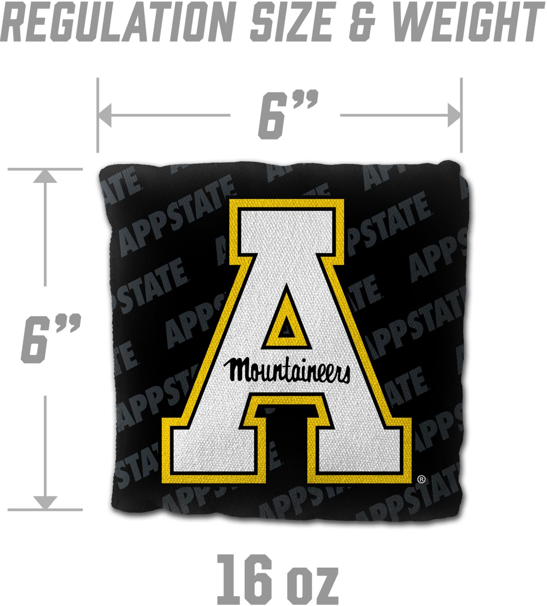 YouTheFan Appalachian State Mountaineers Black 4-Pack Cornhole Bean Bag Set product image