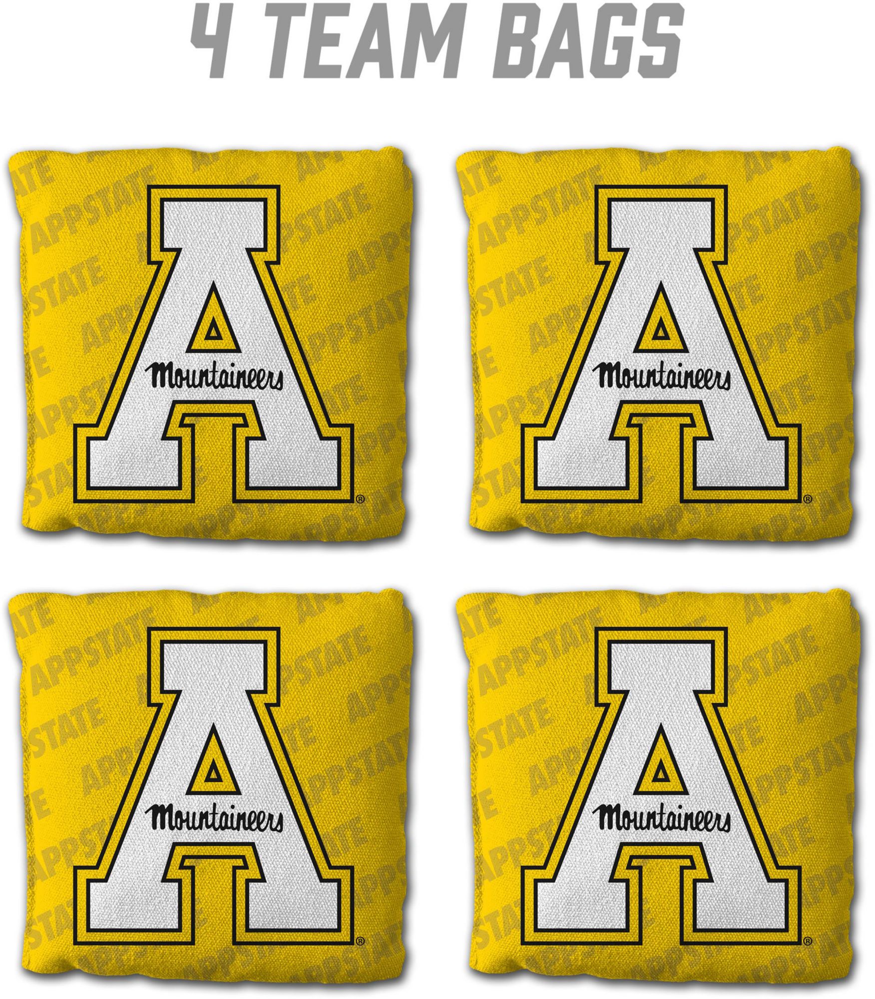 YouTheFan Appalachian State Mountaineers Yellow 4-Pack Cornhole Bean Bag Set product image