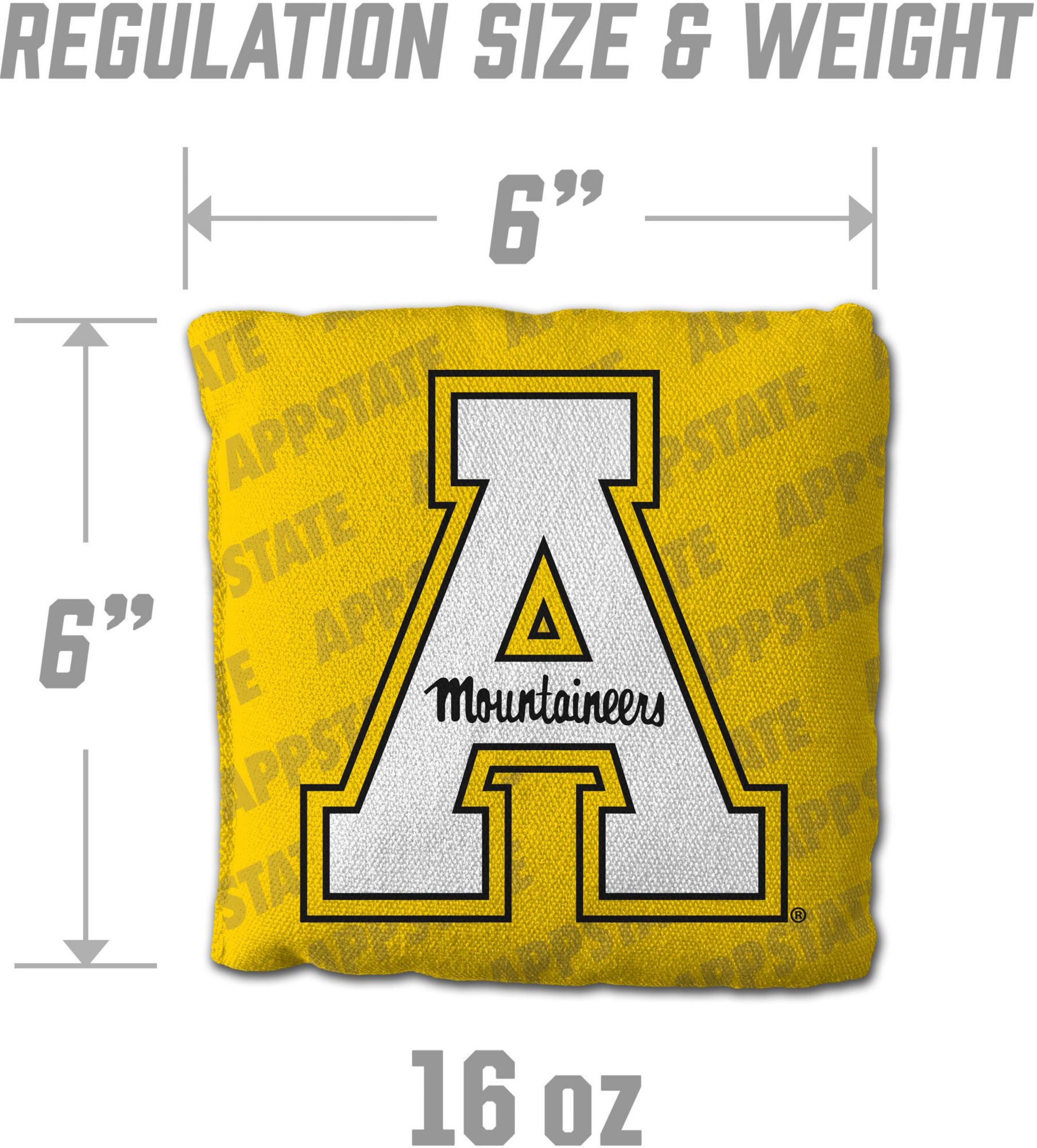 YouTheFan Appalachian State Mountaineers Yellow 4-Pack Cornhole Bean Bag Set product image