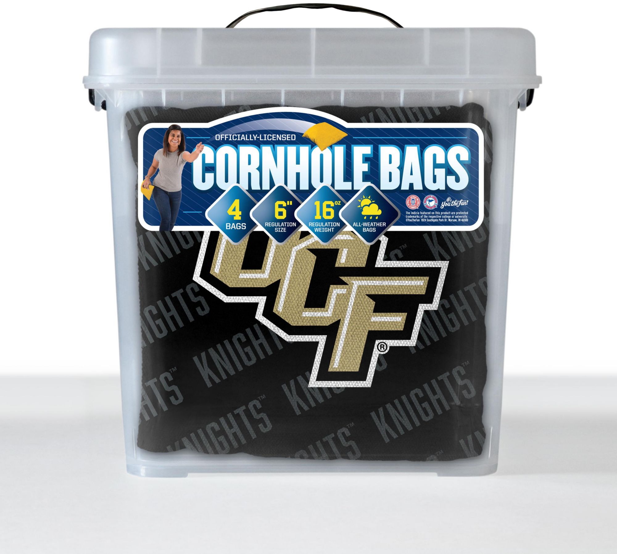 YouTheFan UCF Knights Black 4-Pack Cornhole Bean Bag Set product image