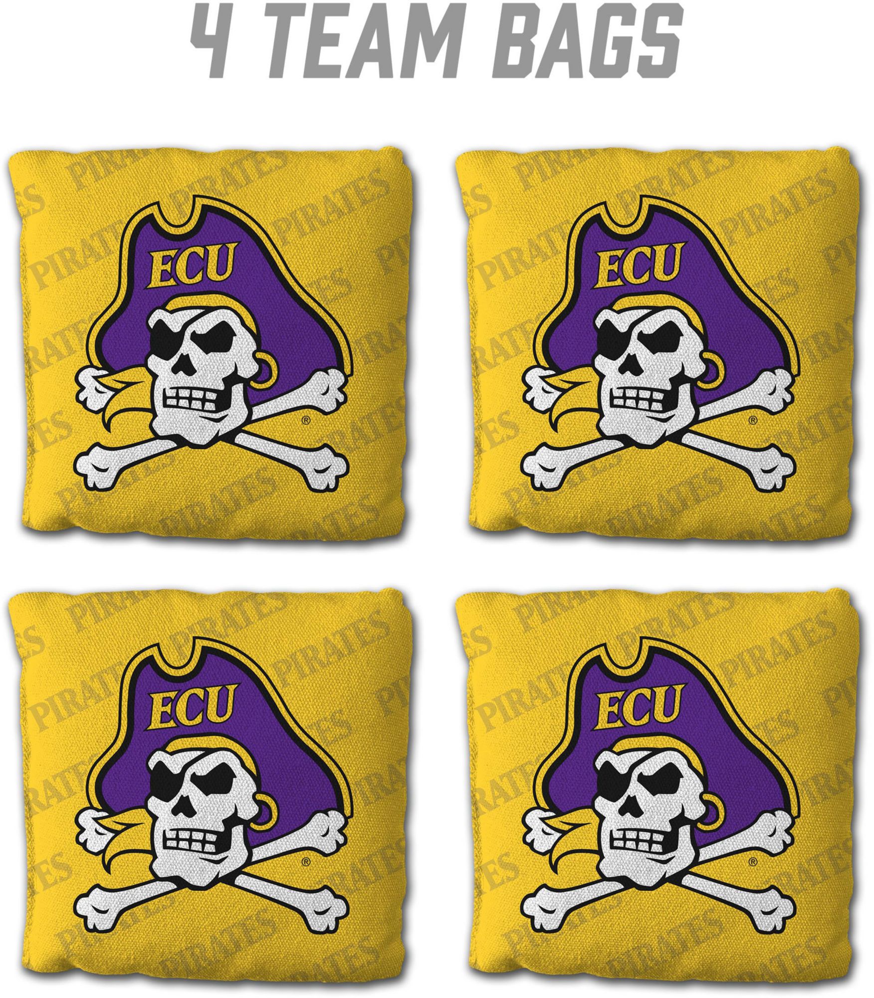 YouTheFan East Carolina Pirates Yellow 4-Pack Cornhole Bean Bag Set product image